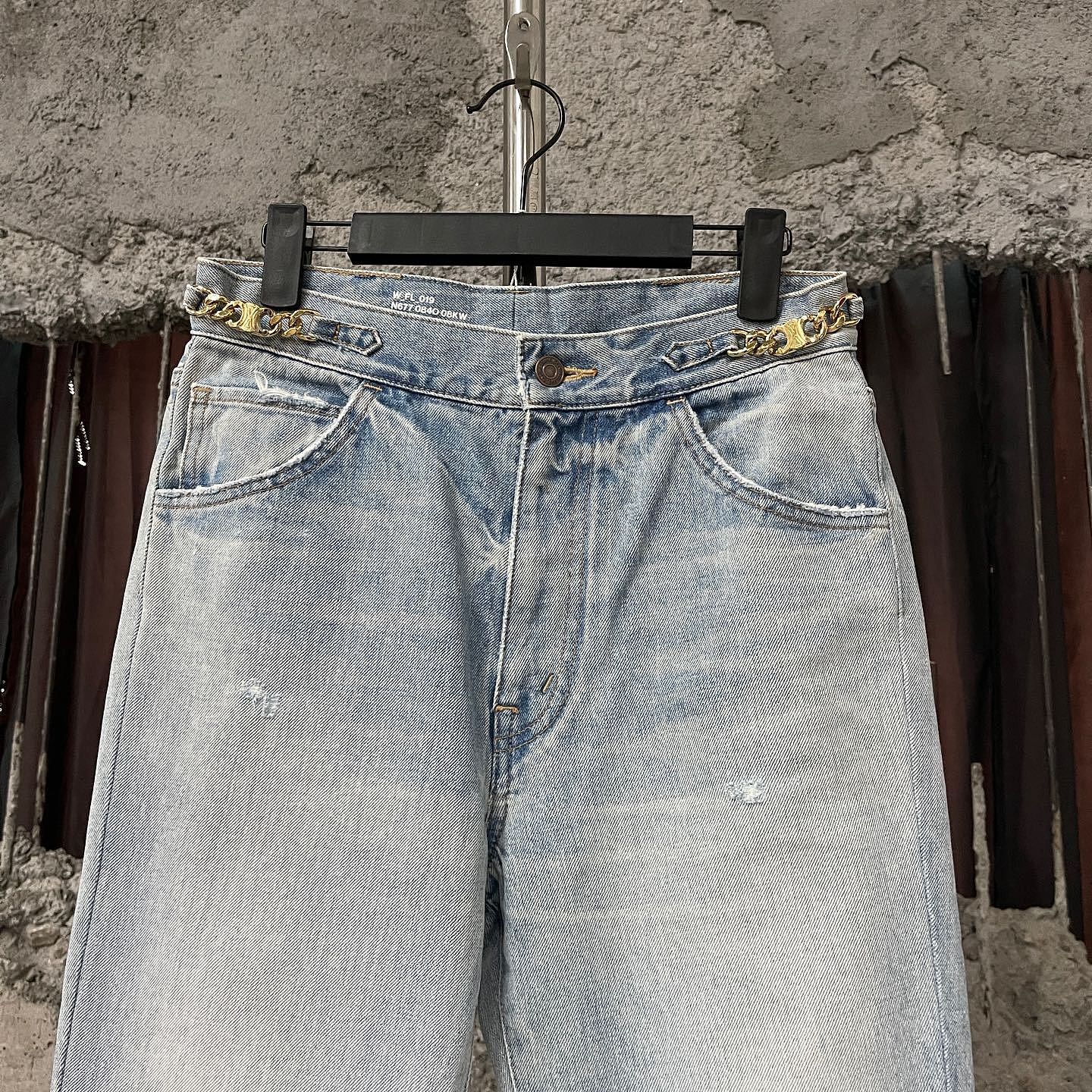 Celine CELINE Chain Detail Light Wash Jeans Size 29 Size 29" - 5 Thumbnail