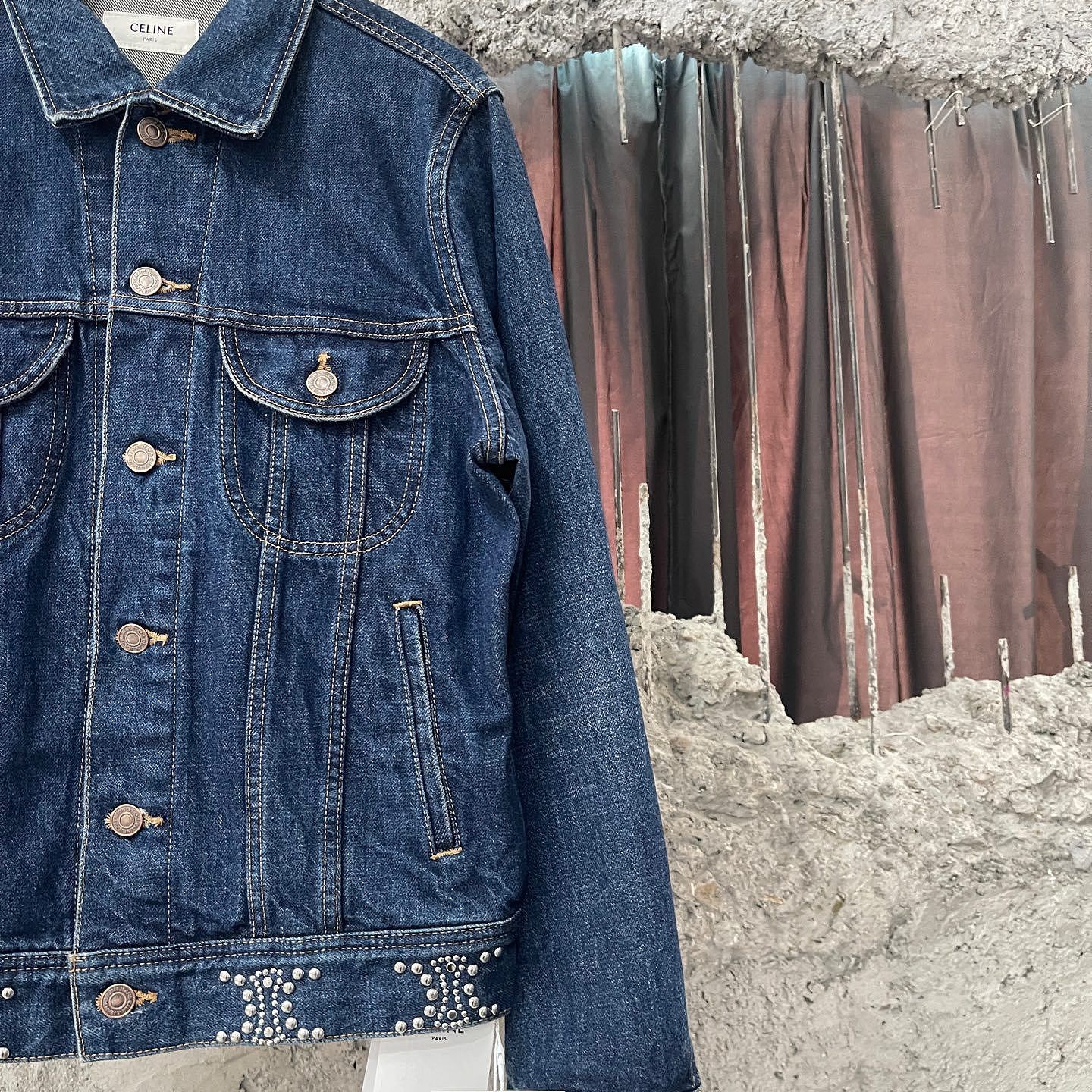 Celine Celine Studded Triomphe Denim Jacket Size M Size M / US 6-8 / IT 42-44 - 7 Thumbnail