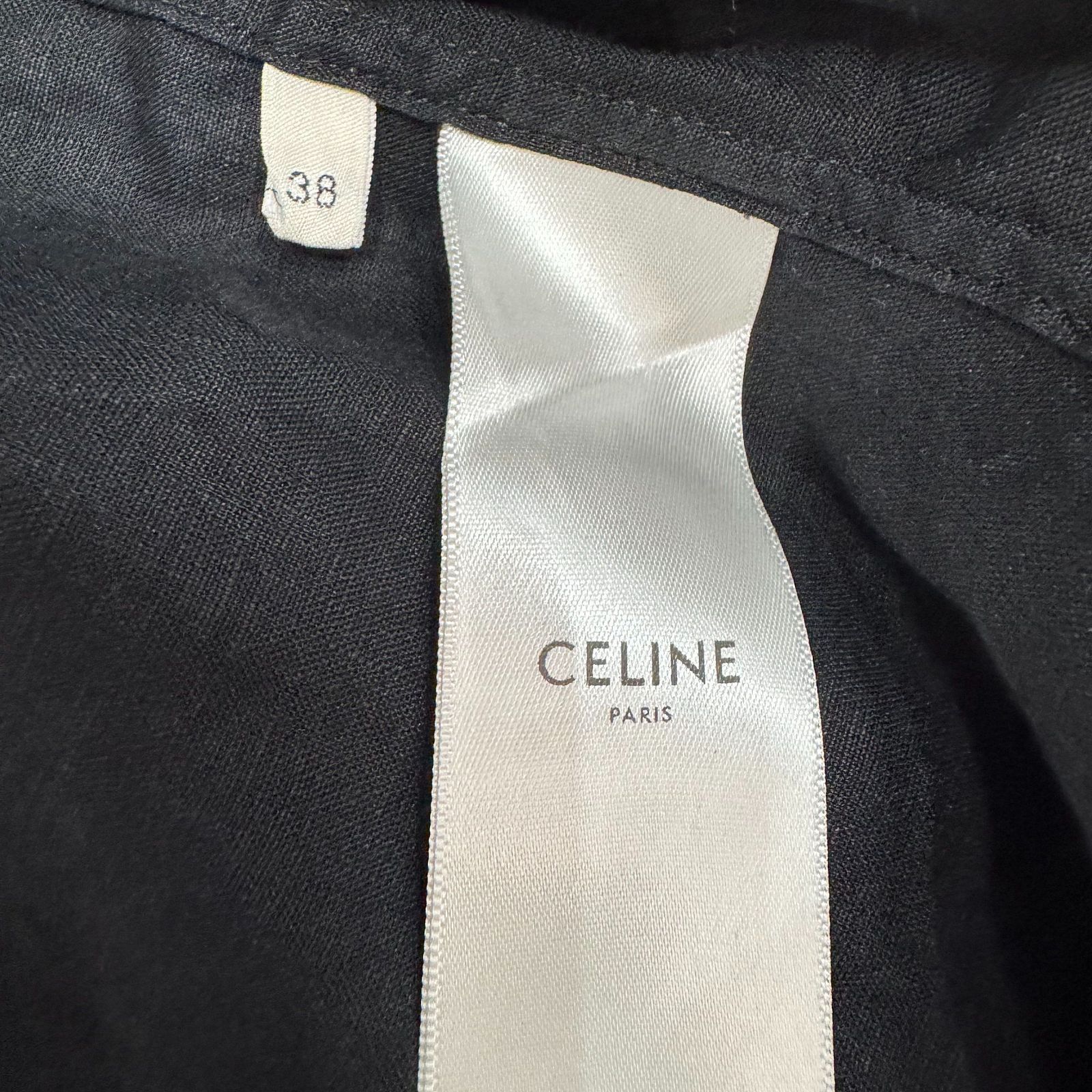 Celine Celine Black Linen Button Up Shirt Size 38 Size S / US 4 / IT 40 - 4 Thumbnail