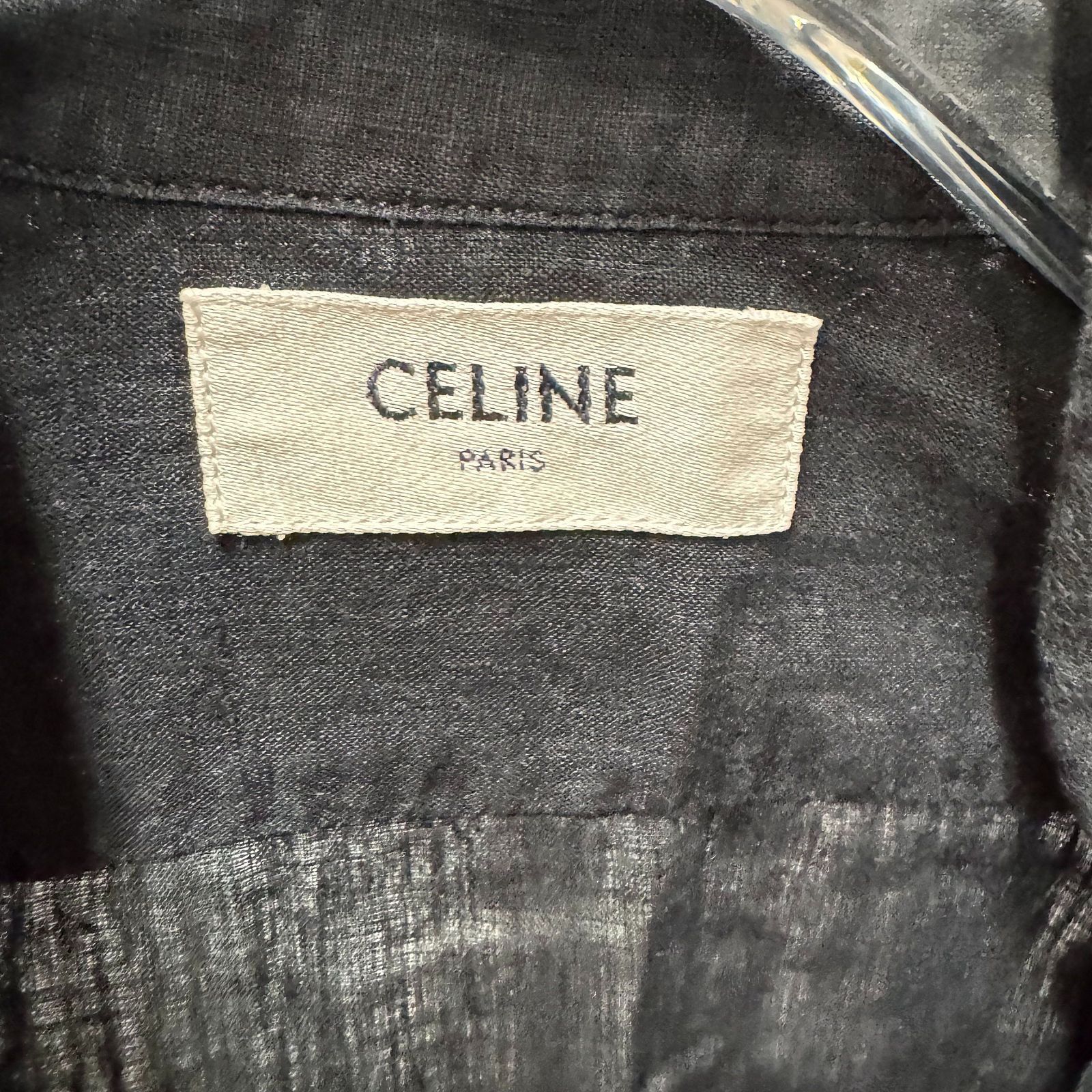 Celine Celine Black Linen Button Up Shirt Size 38 Size S / US 4 / IT 40 - 3 Thumbnail