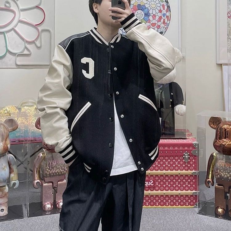 Celine Celine Wool Leather Varsity Jacket Size 52 Size US L / EU 52-54 / 3 - 8 Thumbnail