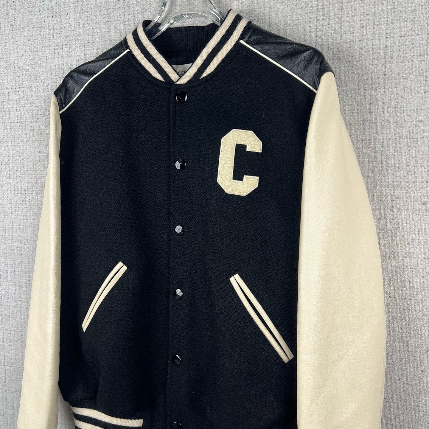 Celine Celine Wool Leather Varsity Jacket Size 52 Size US L / EU 52-54 / 3 - 6 Thumbnail