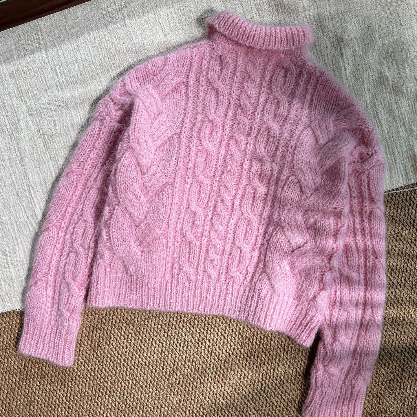 Celine Celine Pink Mohair Knit Polo Sweater M Size M / US 6-8 / IT 42-44 - 2 Thumbnail