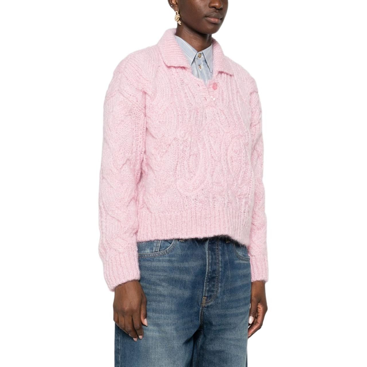 Celine Celine Pink Mohair Knit Polo Sweater M Size M / US 6-8 / IT 42-44 - 12 Thumbnail