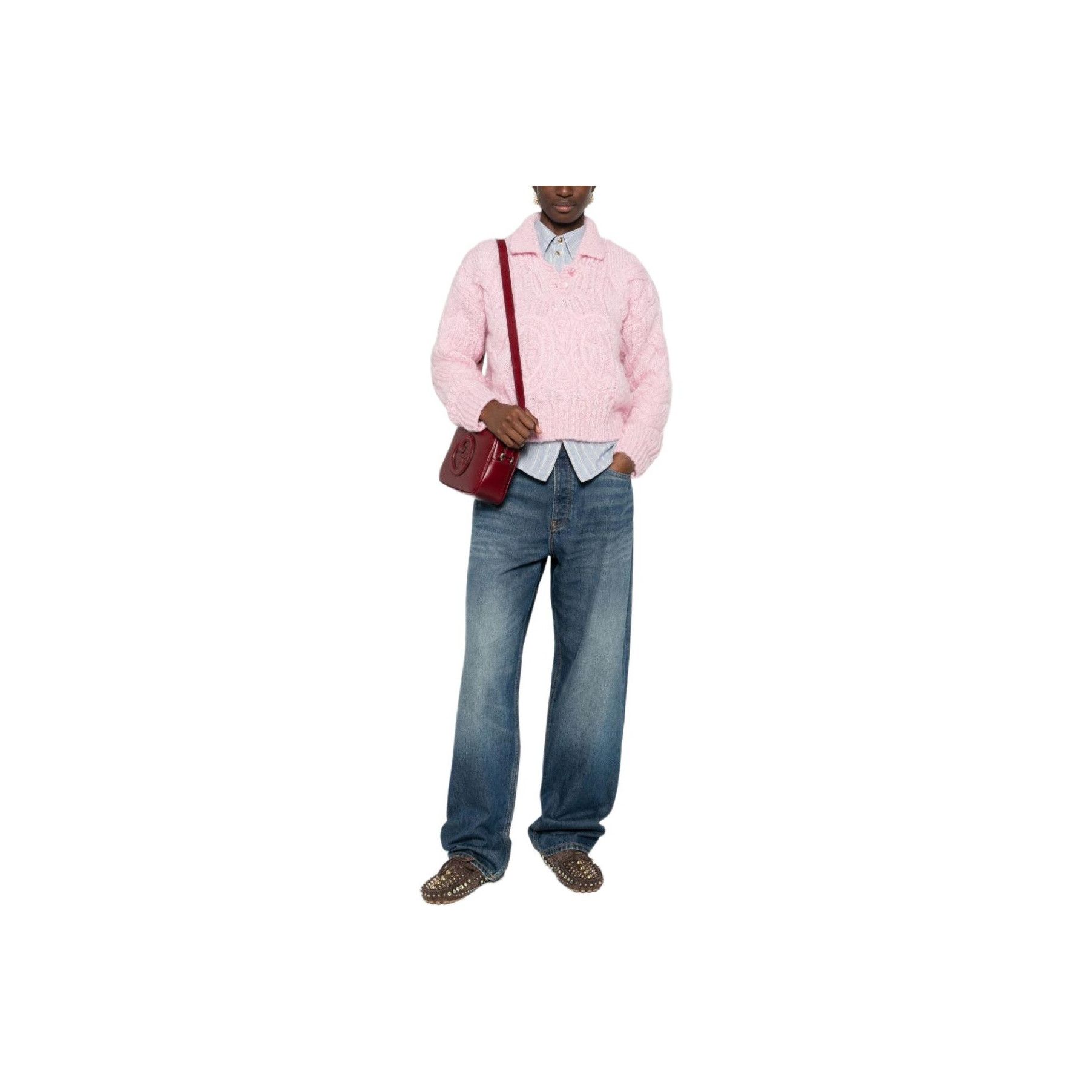 Celine Celine Pink Mohair Knit Polo Sweater M Size M / US 6-8 / IT 42-44 - 10 Thumbnail