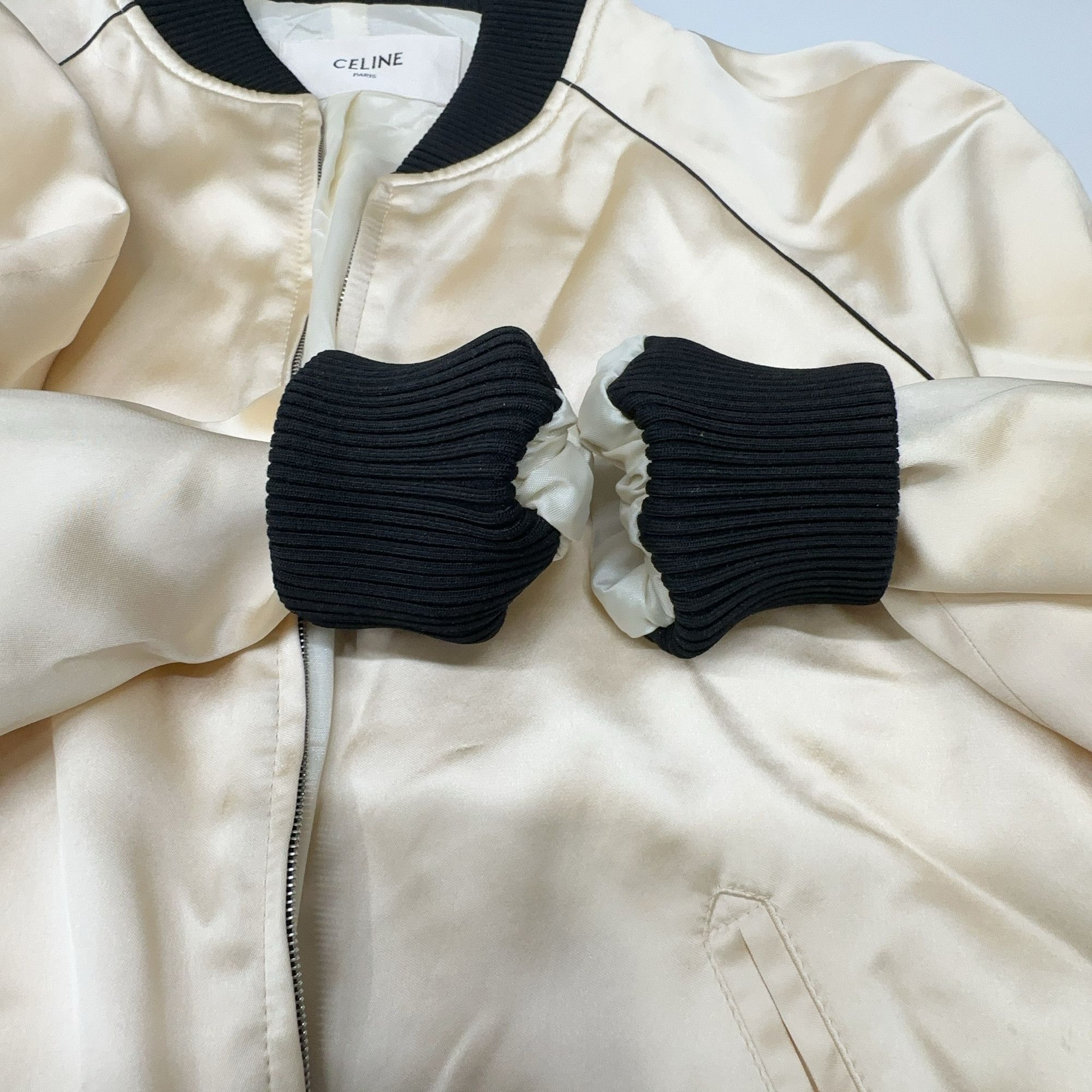 Celine CELINE Satin Bomber Jacket Size 36 Size XS / US 0-2 / IT 36-38 - 9 Thumbnail