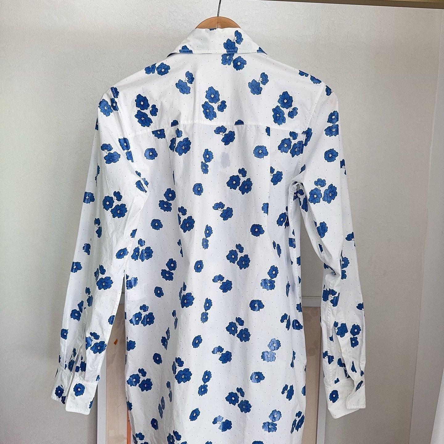 Celine Celine Blue Floral Print Button Up Shirt Size 34 Size XS / US 0-2 / IT 36-38 - 2 Thumbnail