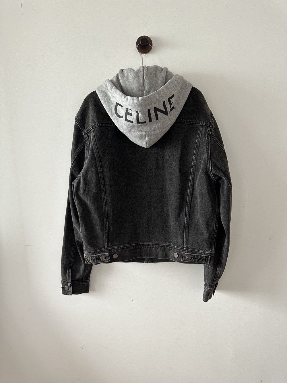 Celine Celine Logo Hooded Denim Jacket Size S Size US S / EU 44-46 / 1 - 2 Thumbnail
