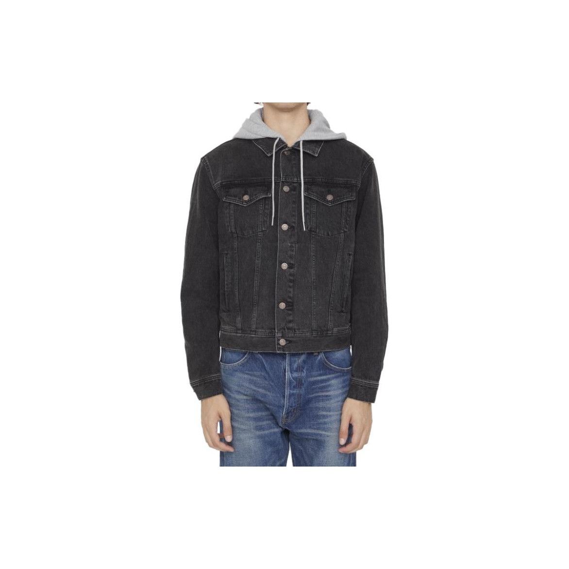 Celine Celine Logo Hooded Denim Jacket Size S Size US S / EU 44-46 / 1 - 5 Thumbnail