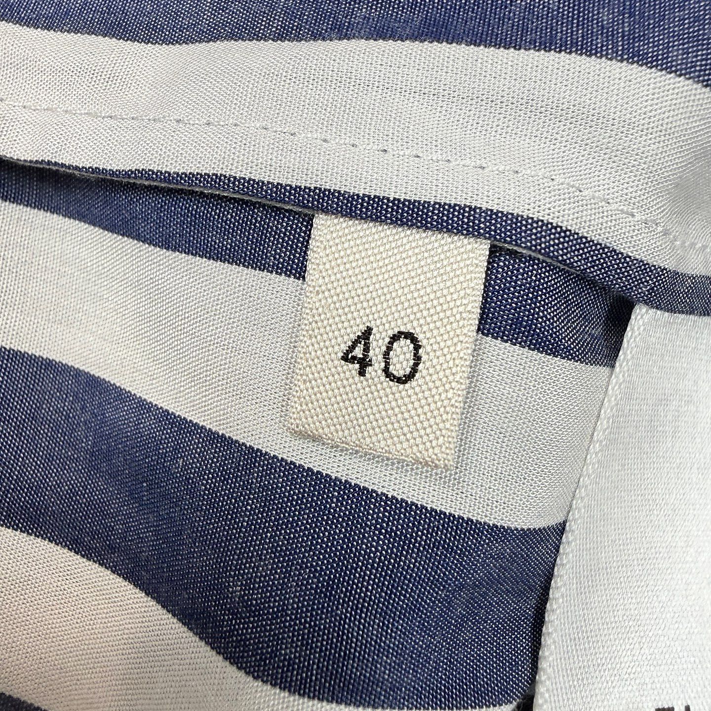 Celine Celine Striped Logo Embroidery Button Up Shirt Size 40 Size M / US 6-8 / IT 42-44 - 5 Thumbnail