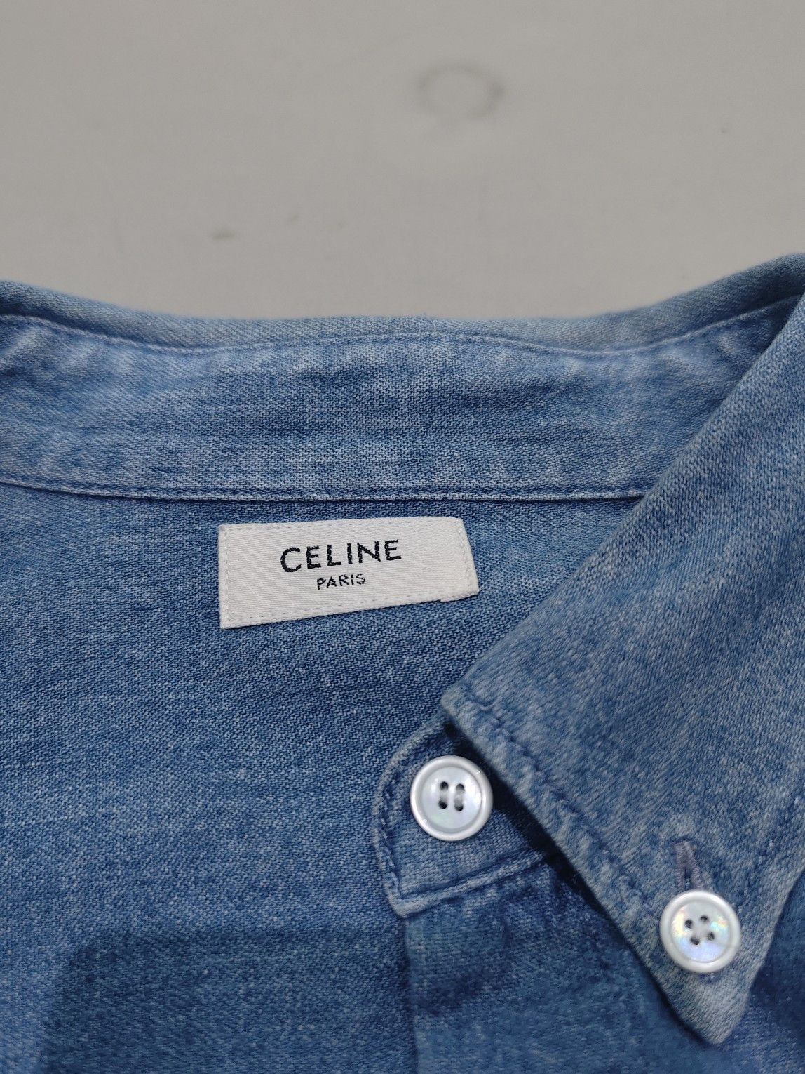 Celine CELINE Triomphe Embroidery Denim Shirt Size S Size US S / EU 44-46 / 1 - 3 Thumbnail