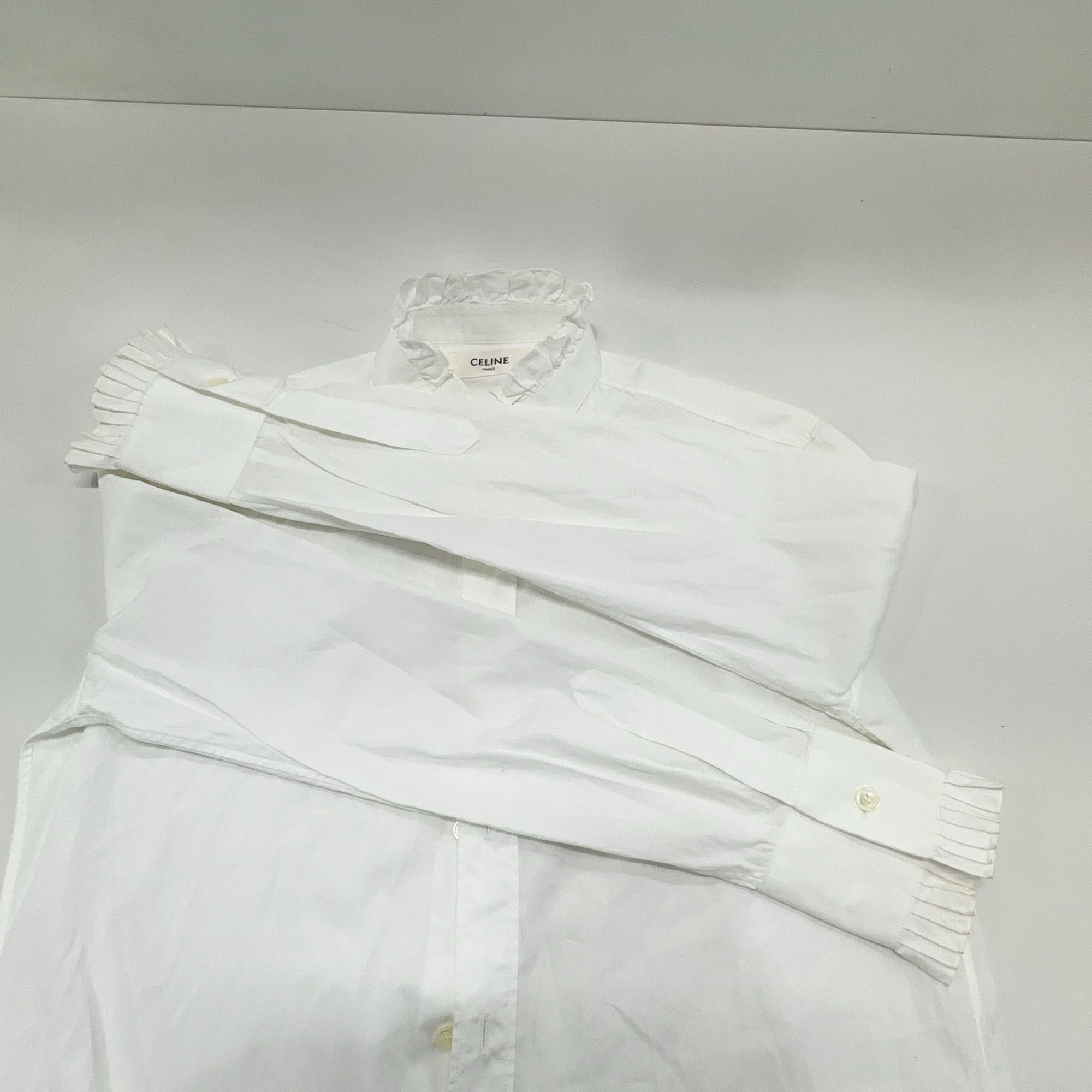 Celine Celine Ruffled Collar Button Up Shirt Size 36 Size XS / US 0-2 / IT 36-38 - 10 Thumbnail