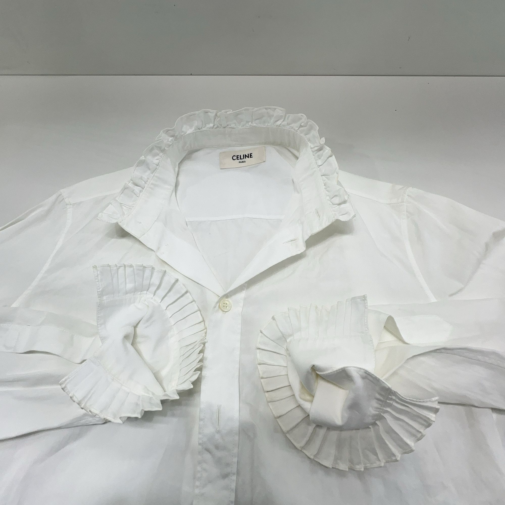 Celine Celine Ruffled Collar Button Up Shirt Size 36 Size XS / US 0-2 / IT 36-38 - 6 Thumbnail