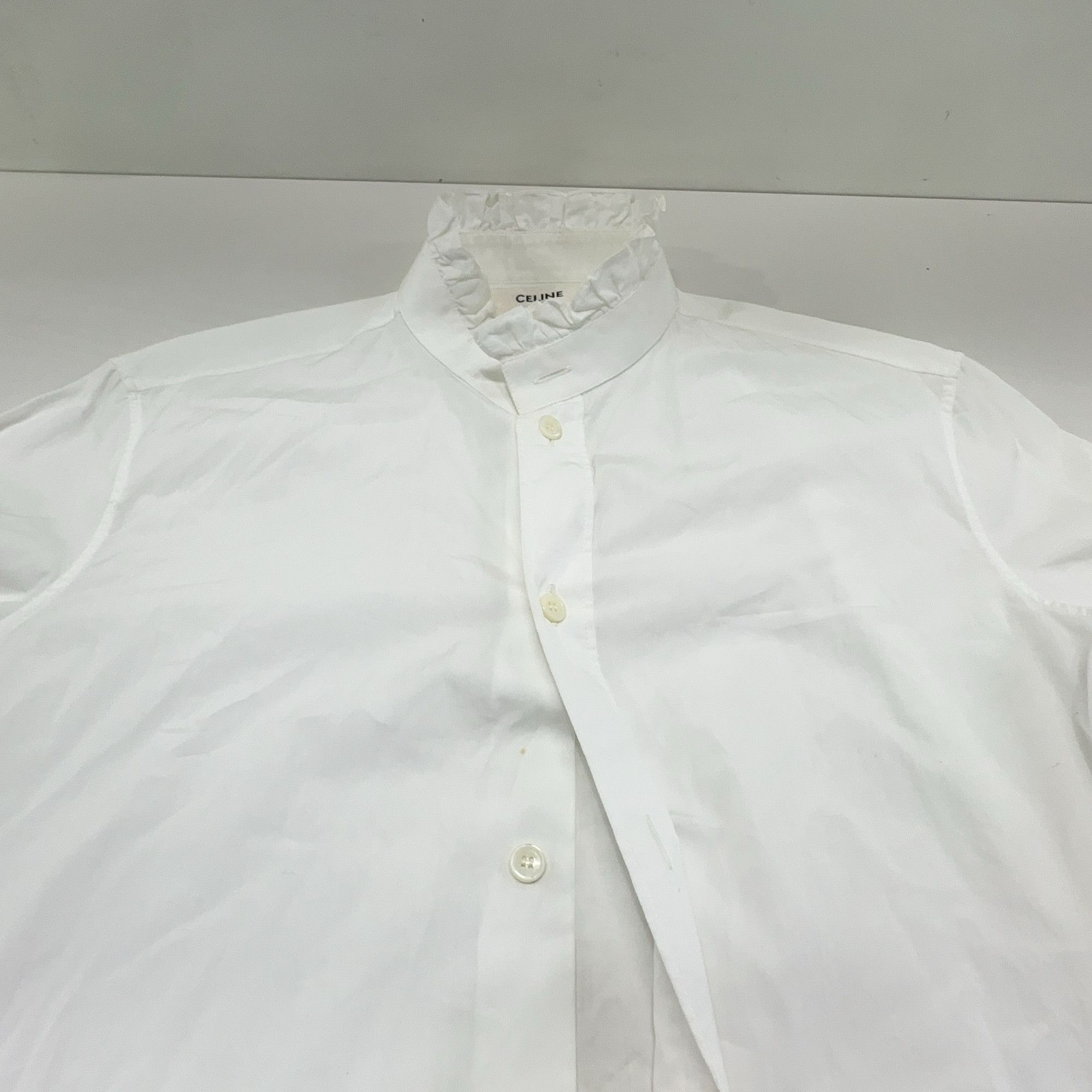 Celine Celine Ruffled Collar Button Up Shirt Size 36 Size XS / US 0-2 / IT 36-38 - 7 Thumbnail