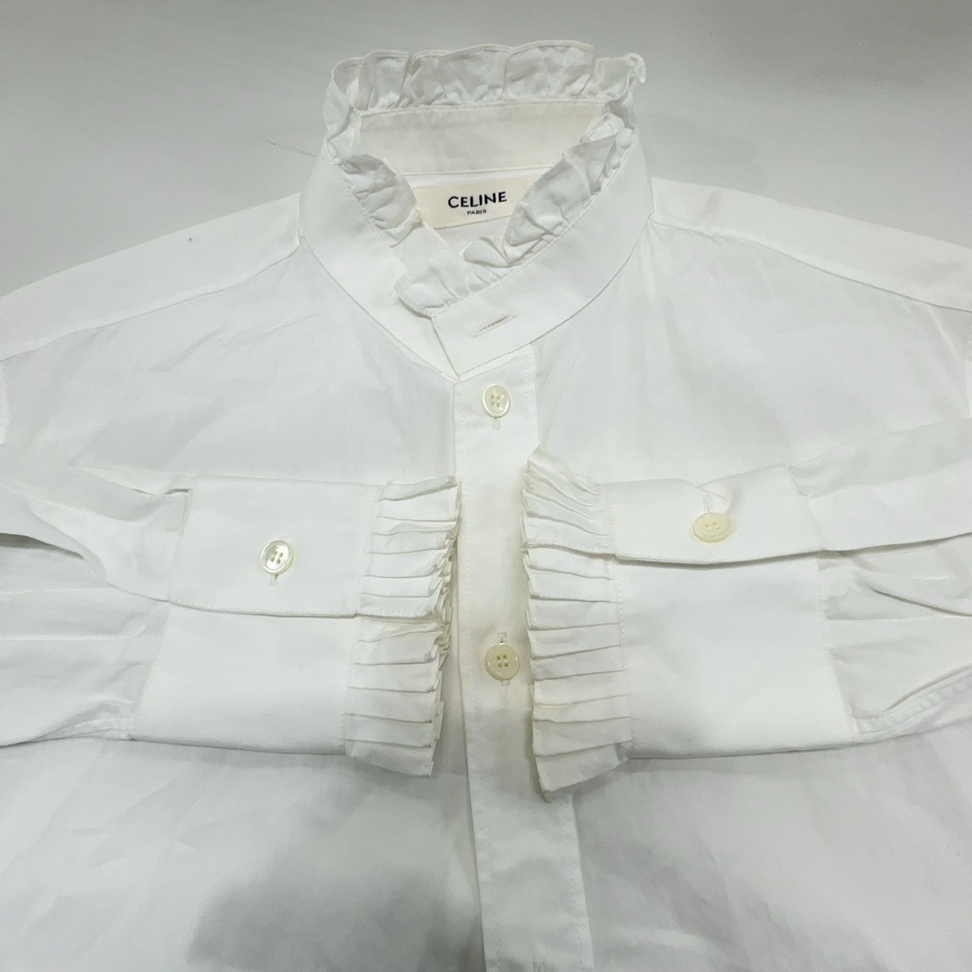 Celine Celine Ruffled Collar Button Up Shirt Size 36 Size XS / US 0-2 / IT 36-38 - 11 Thumbnail