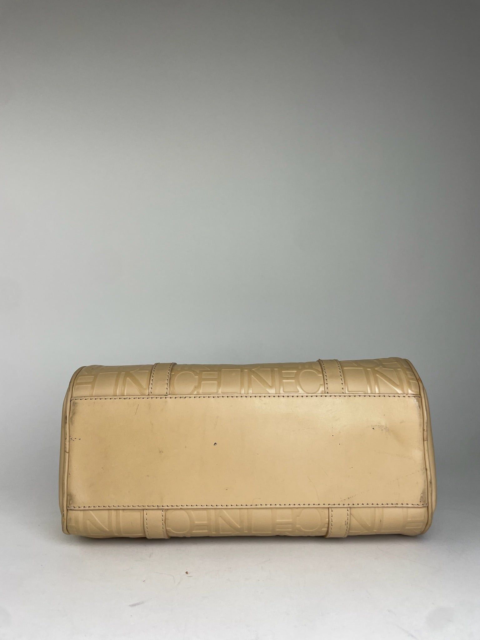 Celine Beige Leather Bowling Bag Embossed Logo Pattern Size ONE SIZE - 13 Thumbnail