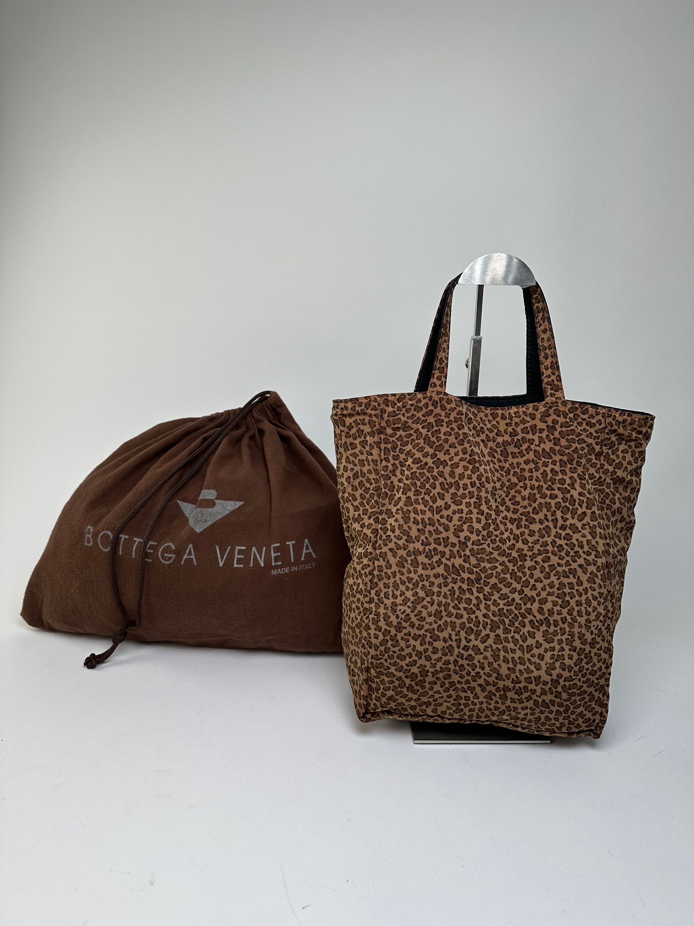 Bottega Veneta Vintage Reversible Nylon Tote Bag Leopard Size ONE SIZE - 4 Thumbnail