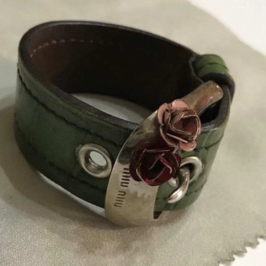 Miu Miu Miu Miu Vintage Leather Bracelet Size ONE SIZE - 2 Thumbnail