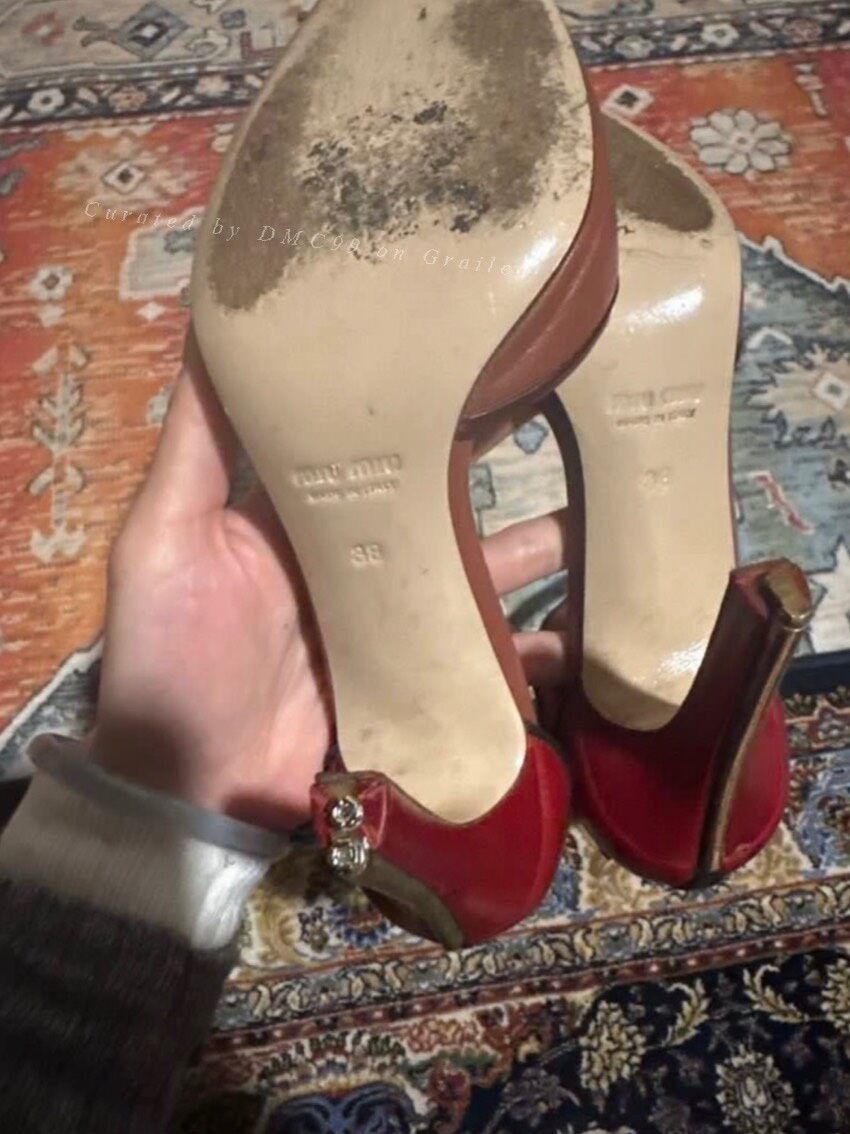 Miu Miu Miu Miu Vintage Red High Heel Sandals Size US 7 / IT 37 - 4 Thumbnail