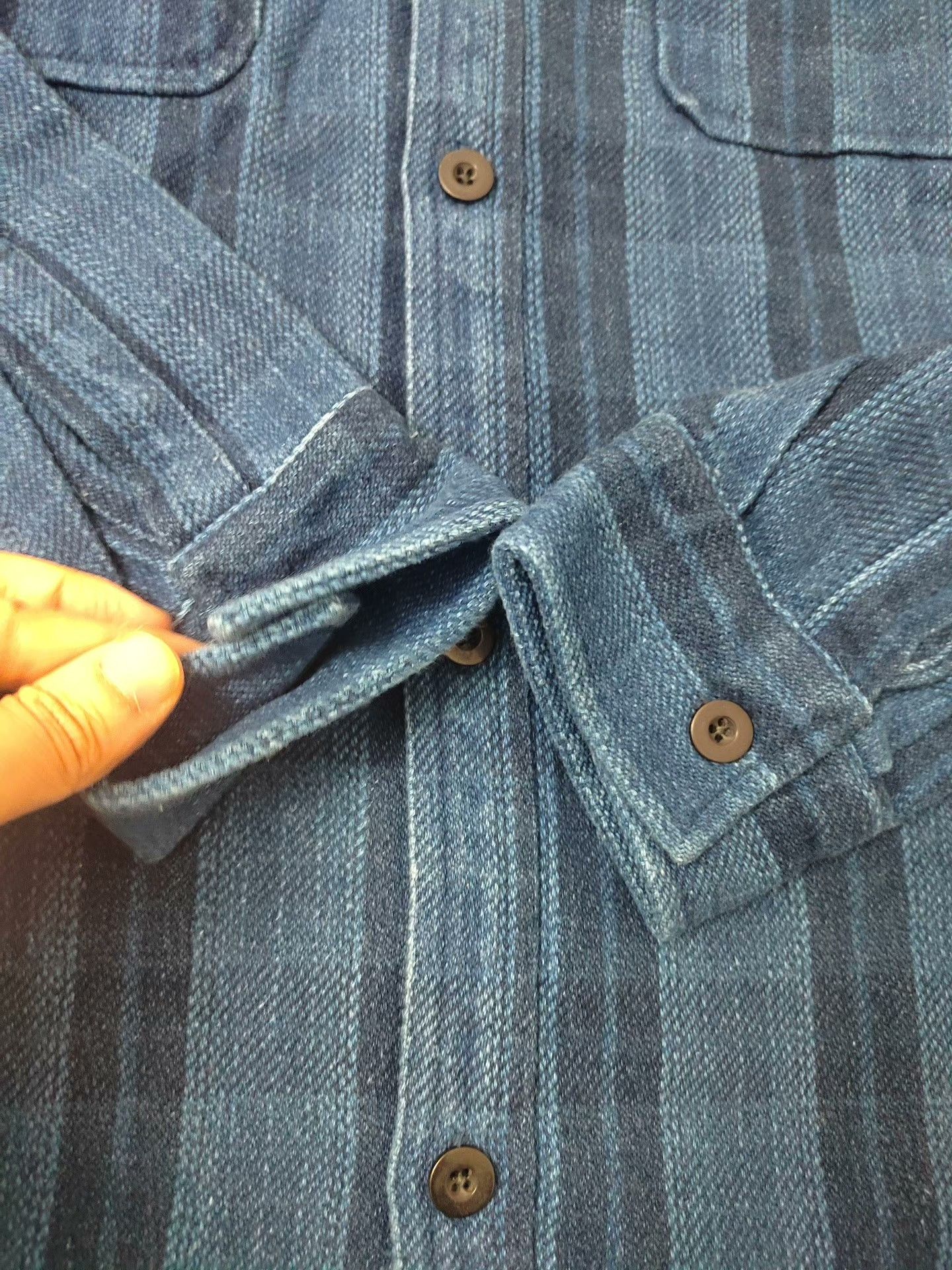 DENHAM DENHAM Indigo Check Cotton Shirt Size US XL / EU 56 / 4 - 5 Thumbnail