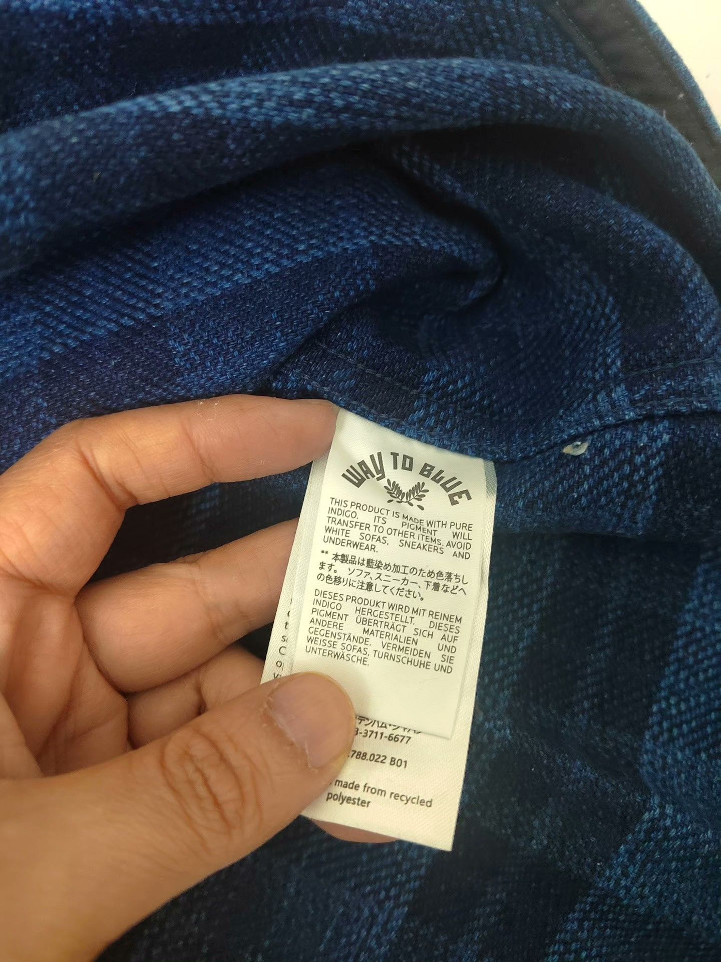 DENHAM DENHAM Indigo Check Cotton Shirt Size US XL / EU 56 / 4 - 6 Thumbnail