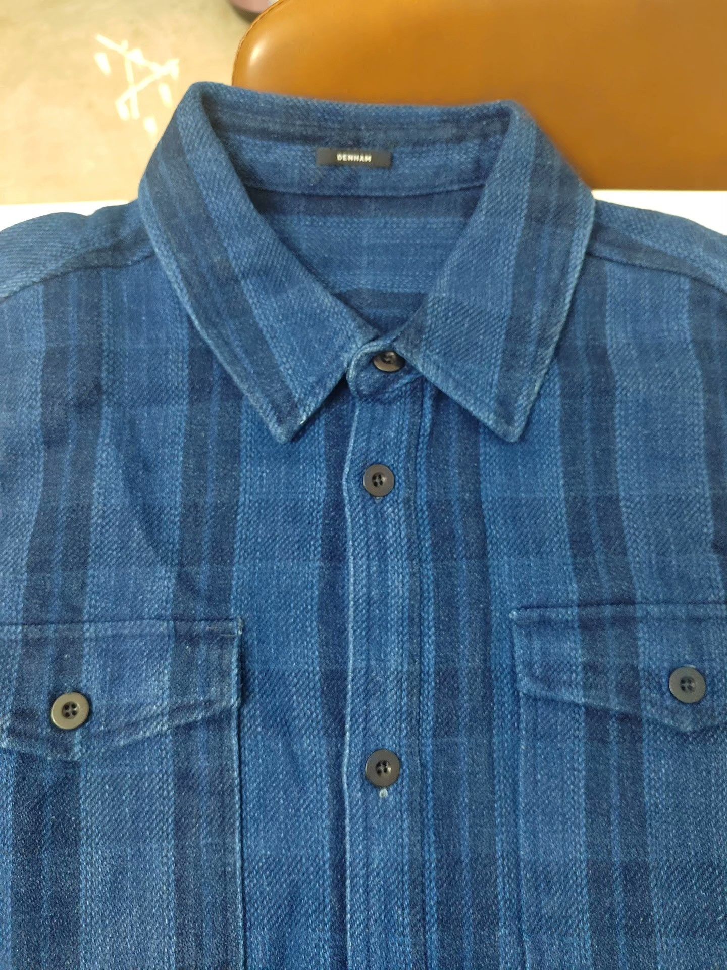 DENHAM DENHAM Indigo Check Cotton Shirt Size US XL / EU 56 / 4 - 3 Thumbnail