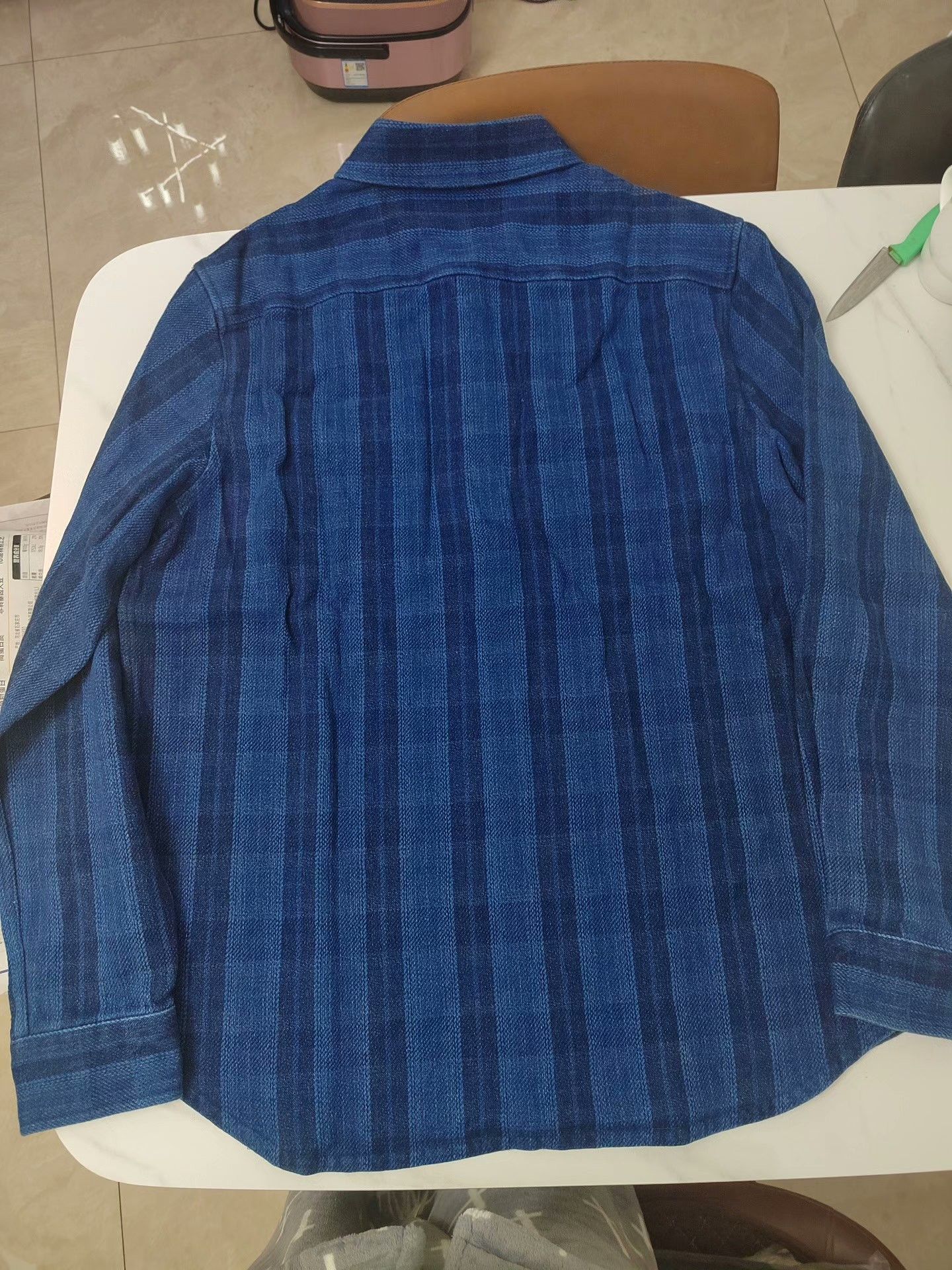 DENHAM DENHAM Indigo Check Cotton Shirt Size US XL / EU 56 / 4 - 2 Thumbnail