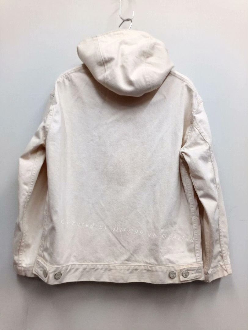 Evisu EVISU White Hooded Denim Jacket Size US XXS / EU 40 - 2 Thumbnail
