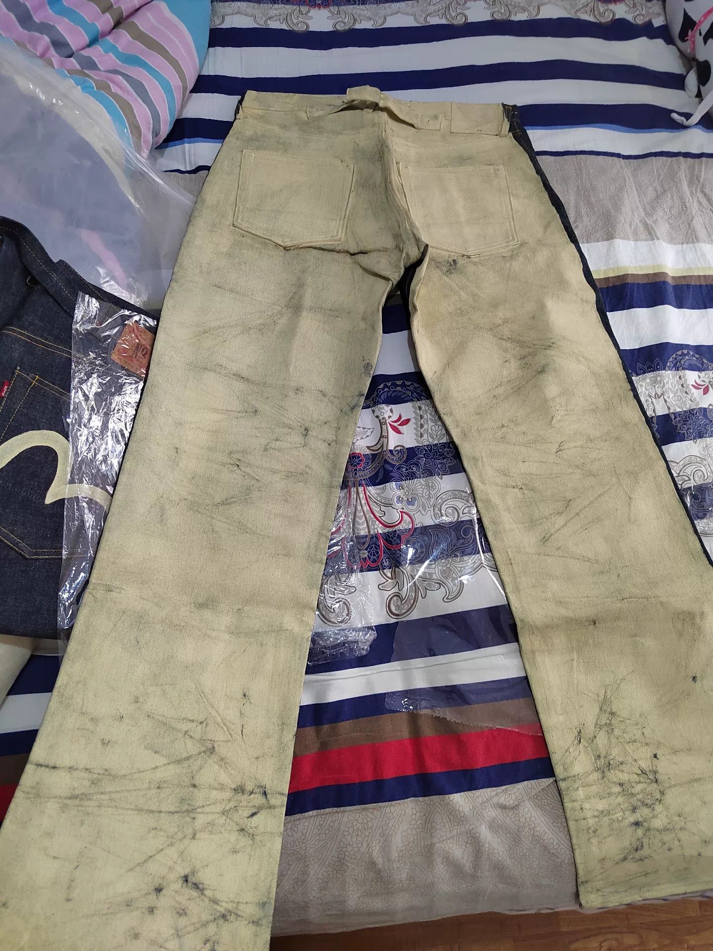 Evisu Evisu New Painted White Early Tiger Ears Jeans Size US 34 / EU 50 - 2 Thumbnail