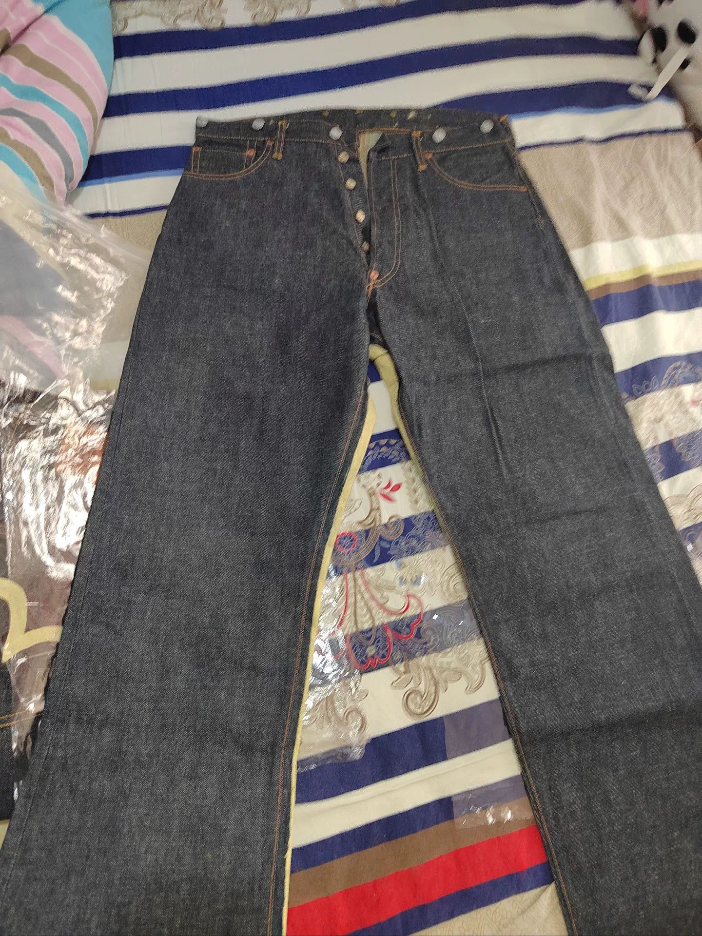 Evisu Evisu New Painted White Early Tiger Ears Jeans Size US 34 / EU 50 - 4 Thumbnail