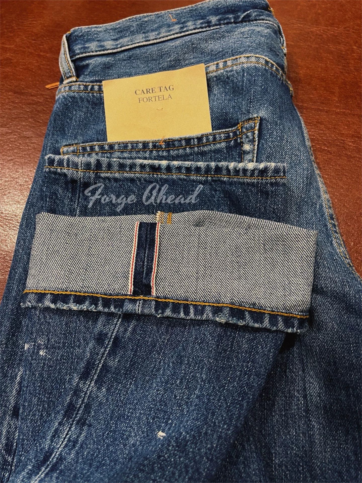 Fortela Fortela JOHN Light Wash Distressed Denim Pants Size US 33 - 5 Thumbnail