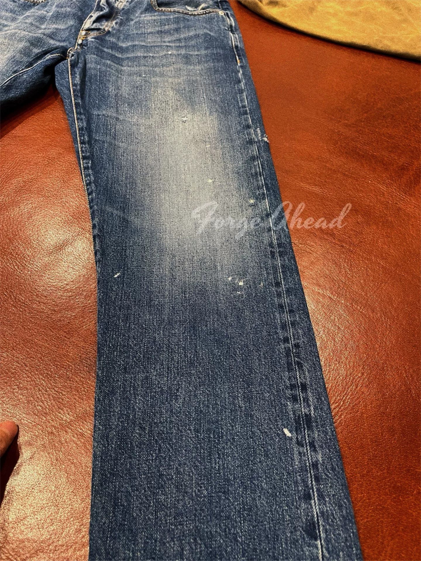 Fortela Fortela JOHN Light Wash Distressed Denim Pants Size US 33 - 7 Thumbnail