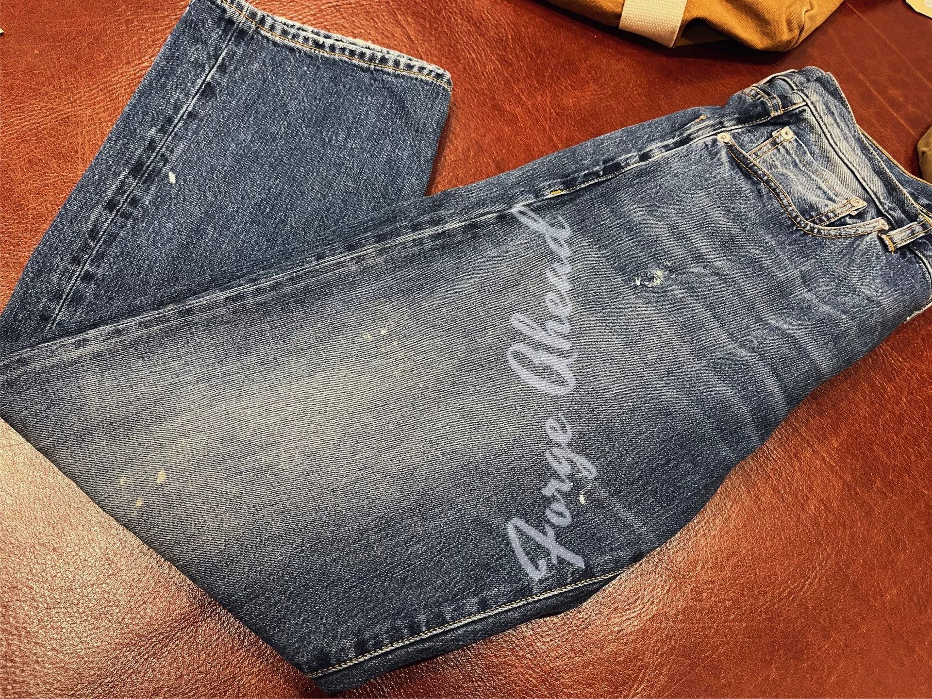 Fortela Fortela JOHN Light Wash Distressed Denim Pants Size US 33 - 6 Thumbnail