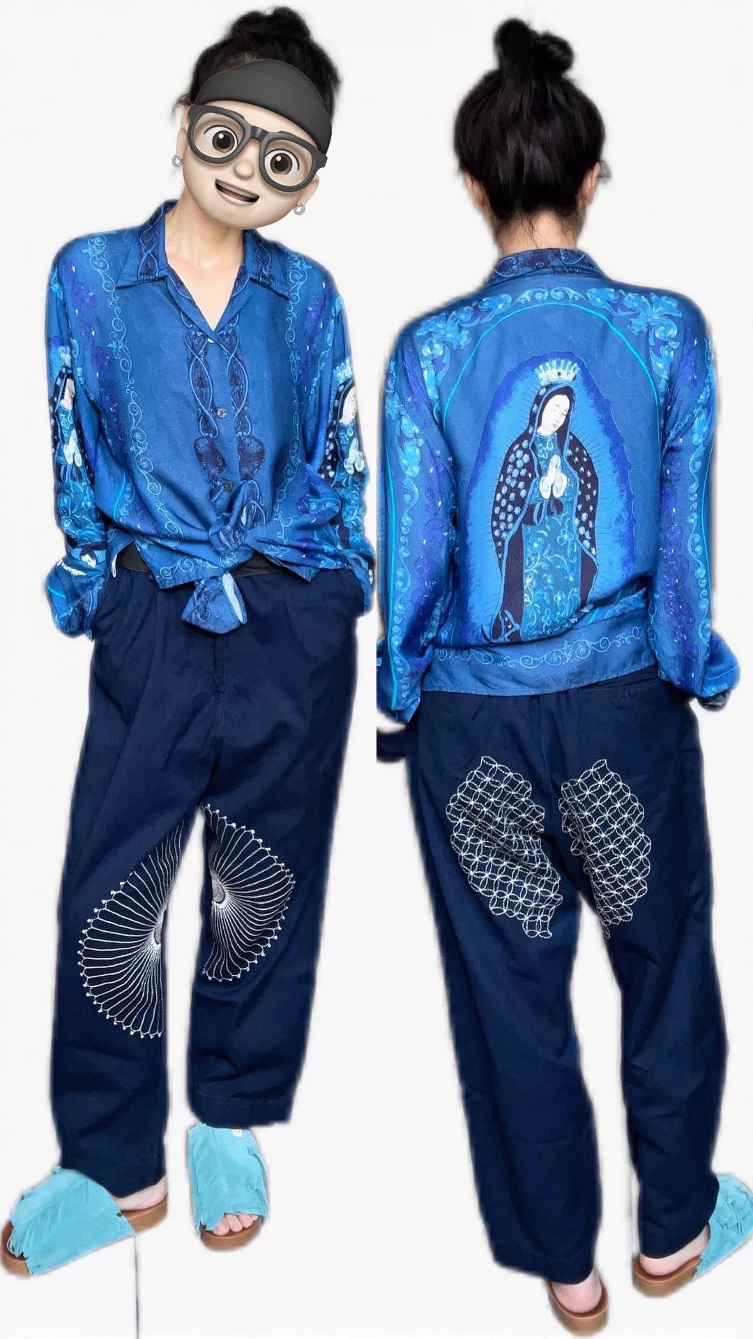 Kapital Kapital Chrysanthemum Embroidery High-Waist Pants Size US 31 - 6 Thumbnail
