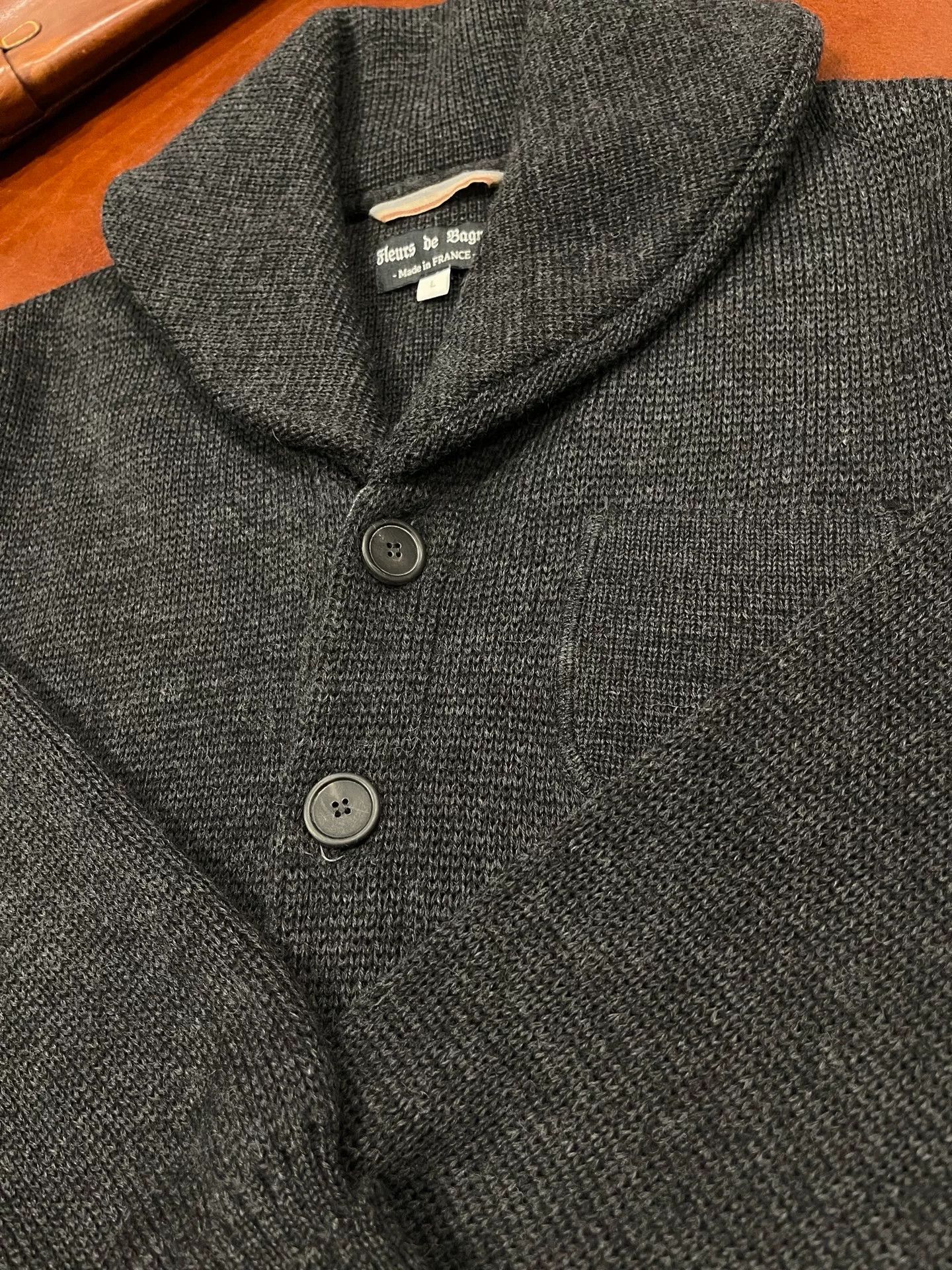 FLAX FLEURS DE BAGNE Shawl Collar Wool Cardigan Size US XXL / EU 58 / 5 - 2 Thumbnail