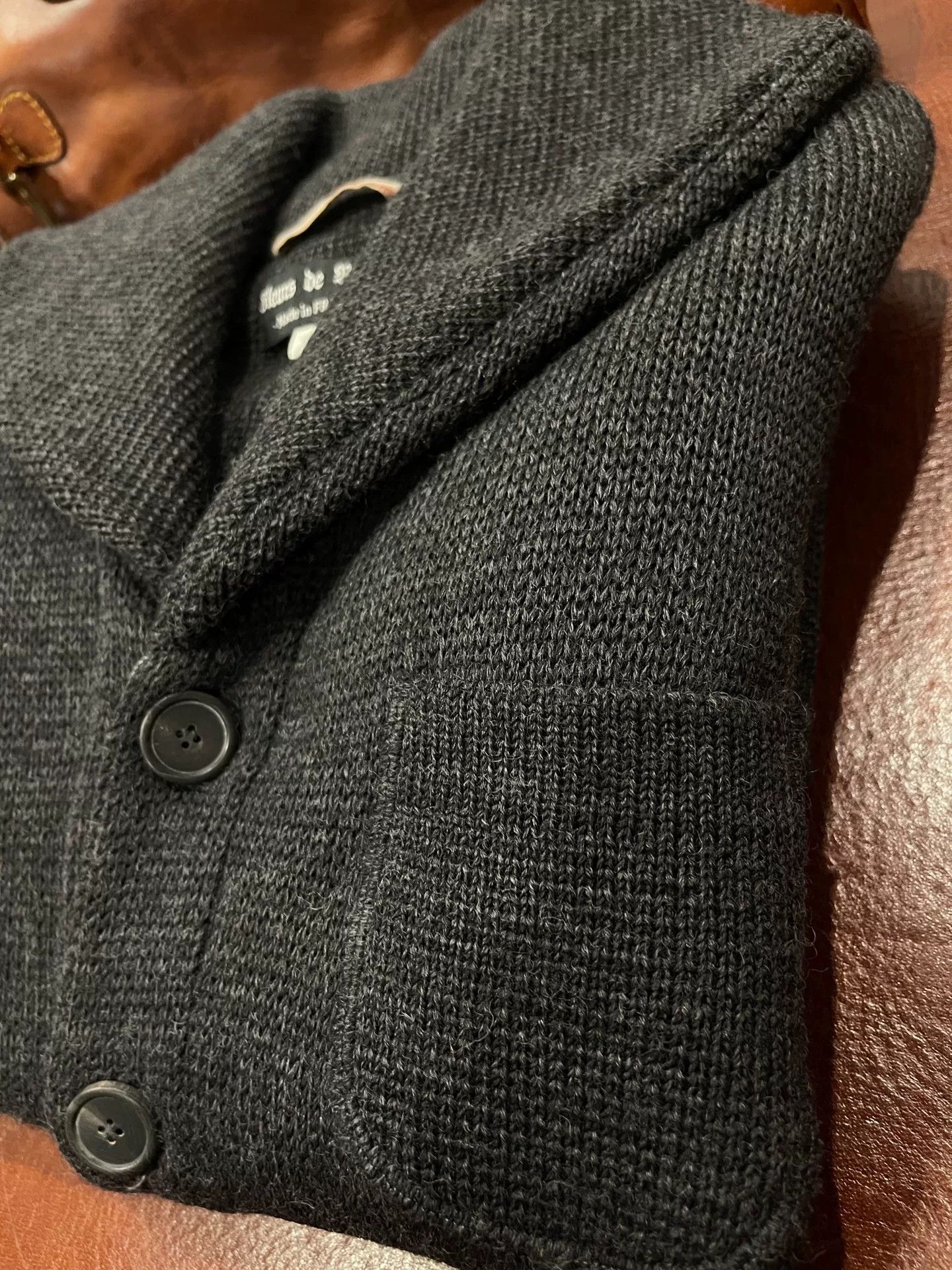 FLAX FLEURS DE BAGNE Shawl Collar Wool Cardigan Size US XXL / EU 58 / 5 - 6 Thumbnail