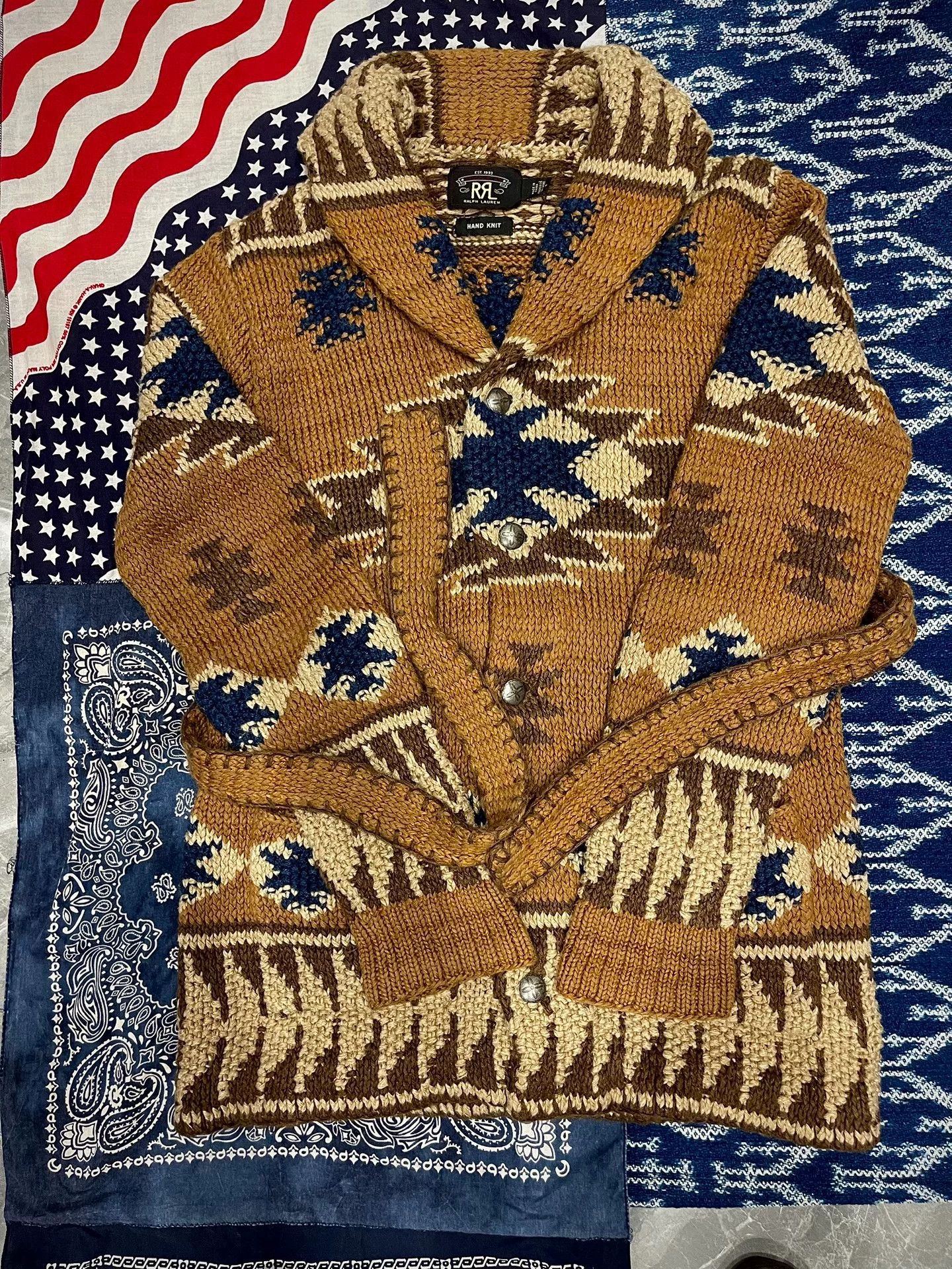 RRL Ralph Lauren RRL Navajo-Inspired Shawl Collar Cardigan Size US M / EU 48-50 / 2 - 2 Thumbnail