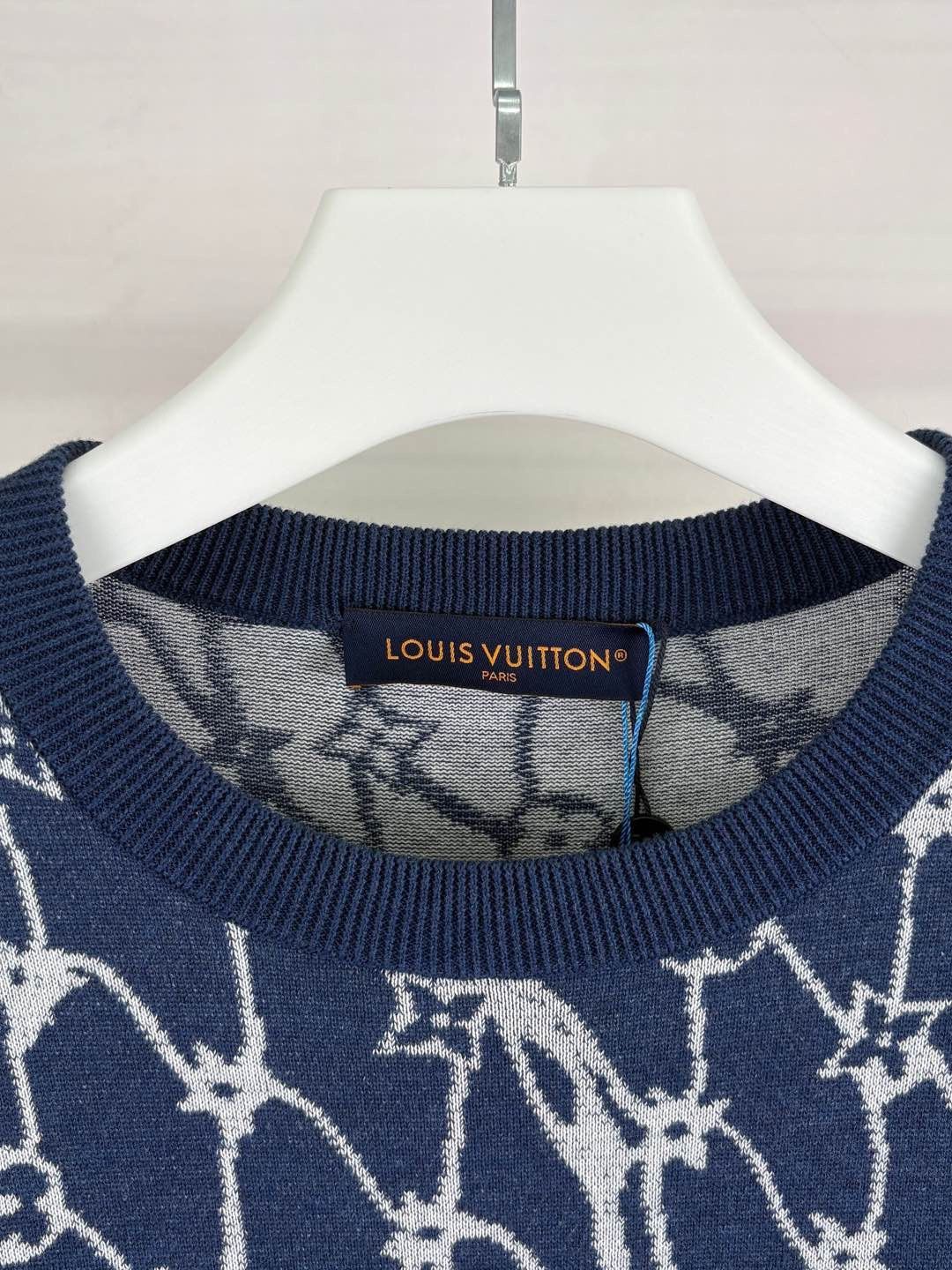 Louis Vuitton Blue Short Sleeve Patterned Knit Top Size US L / EU 52-54 / 3 - 5 Thumbnail