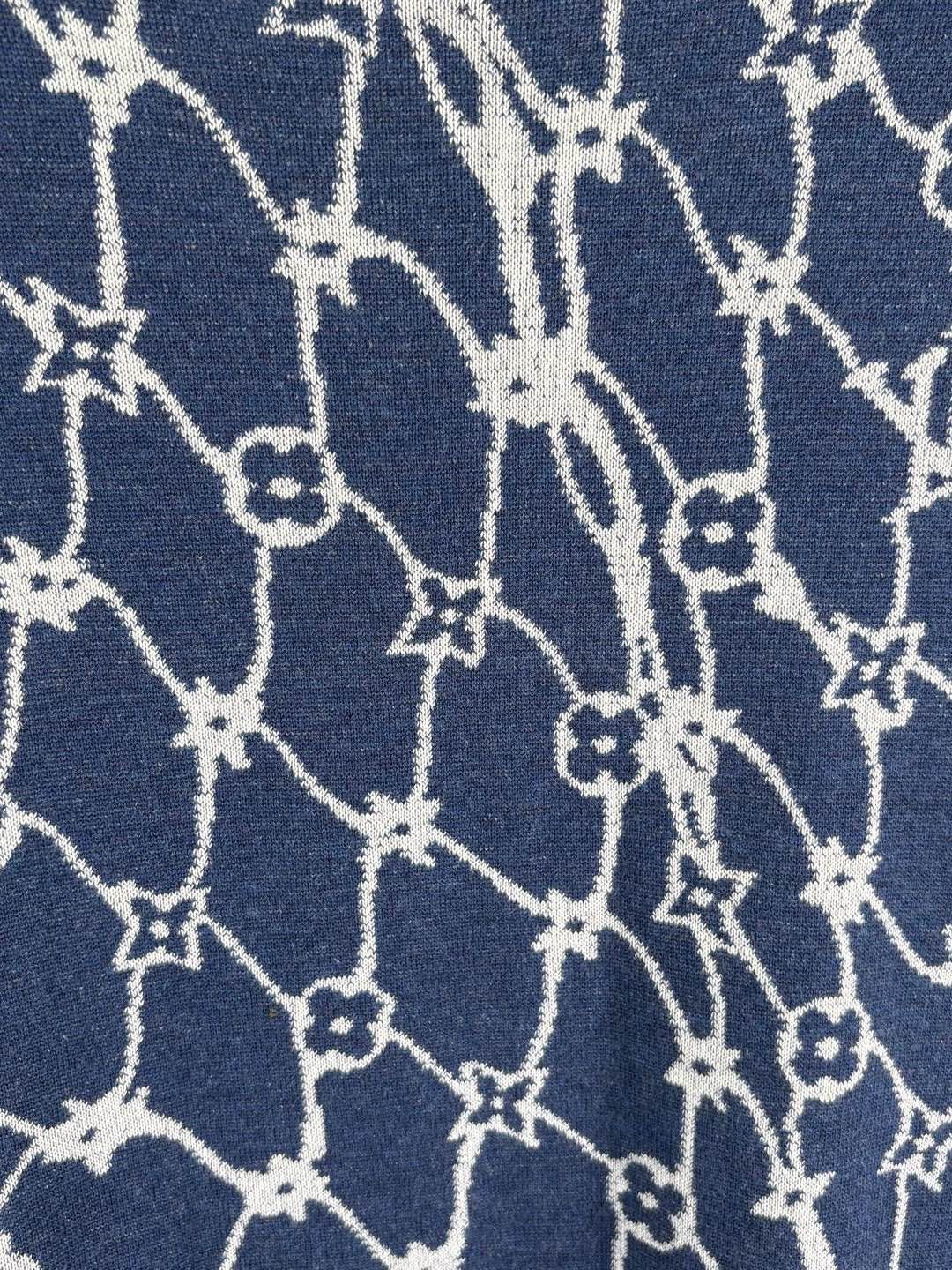 Louis Vuitton Blue Short Sleeve Patterned Knit Top Size US L / EU 52-54 / 3 - 6 Thumbnail