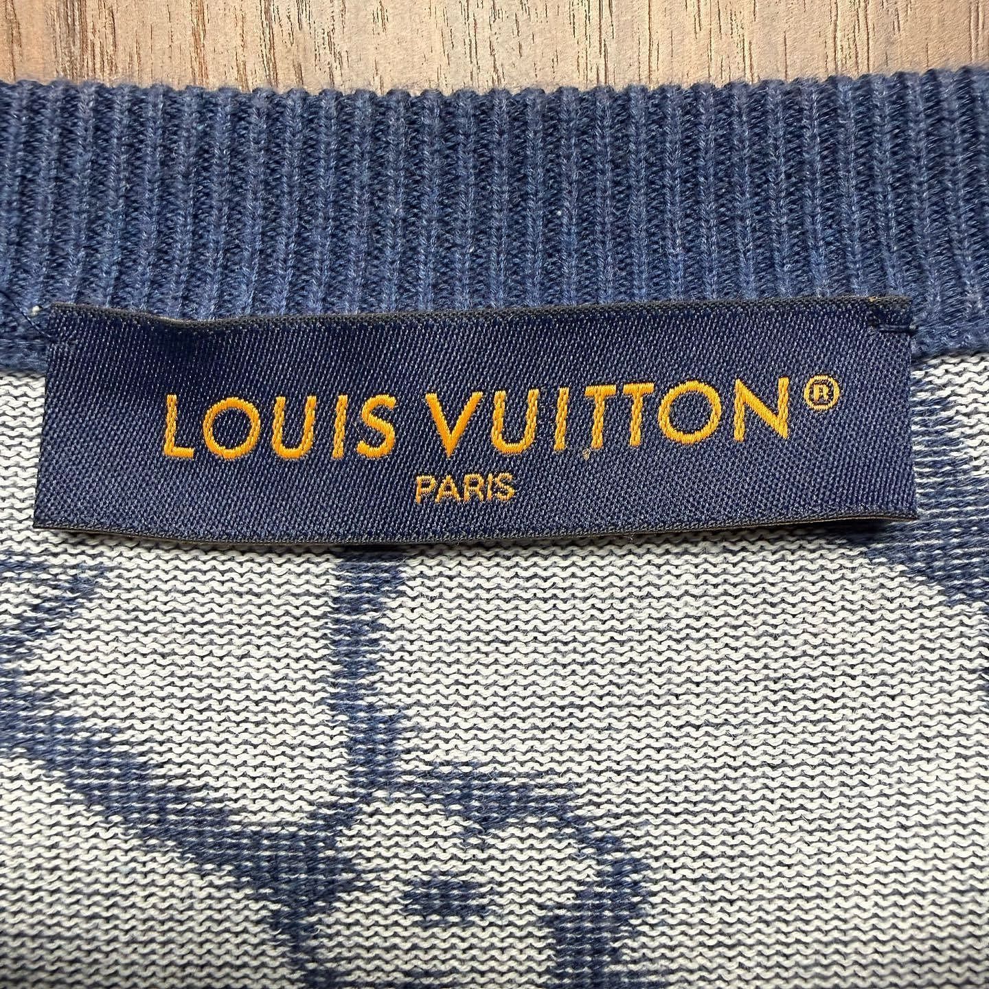Louis Vuitton Blue Patterned Short Sleeve Knit Top Size US S / EU 44-46 / 1 - 3 Thumbnail