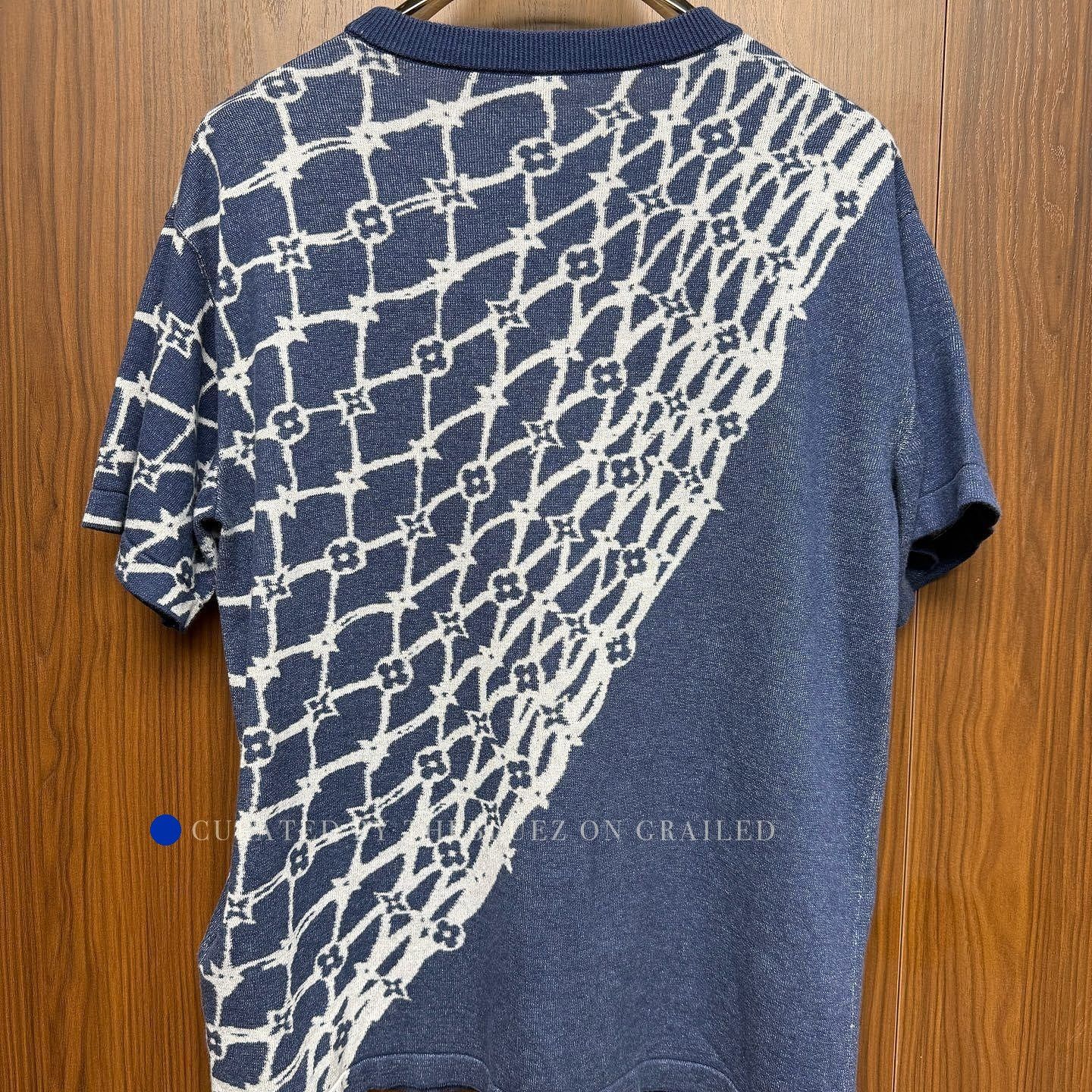 Louis Vuitton Blue Patterned Short Sleeve Knit Top Size US S / EU 44-46 / 1 - 2 Thumbnail
