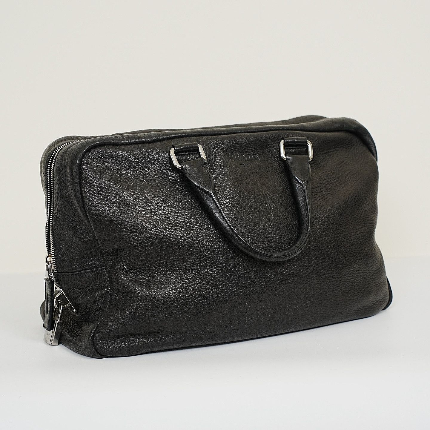 Prada Black Leather Duffle Bag Size ONE SIZE - 7 Thumbnail