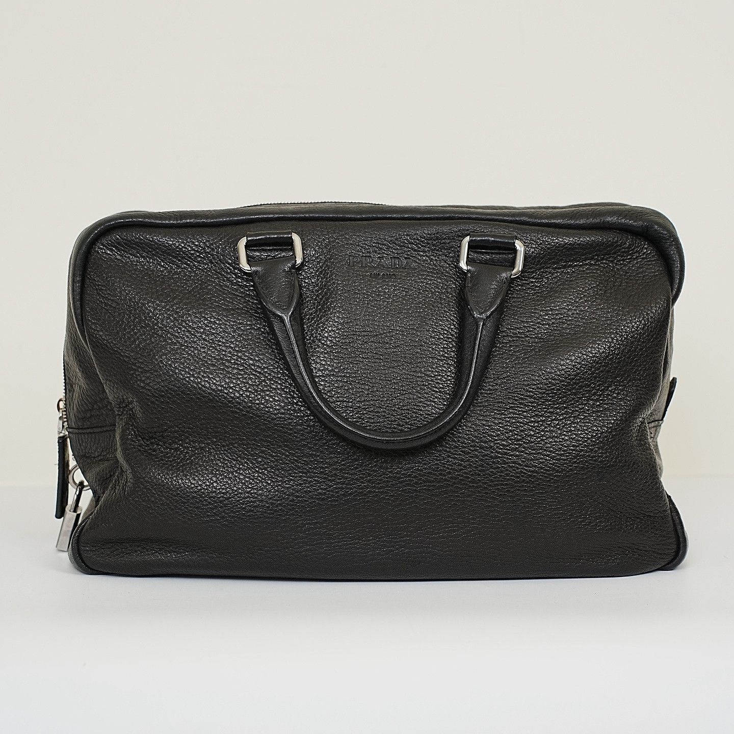 Prada Black Leather Duffle Bag Size ONE SIZE - 2 Thumbnail