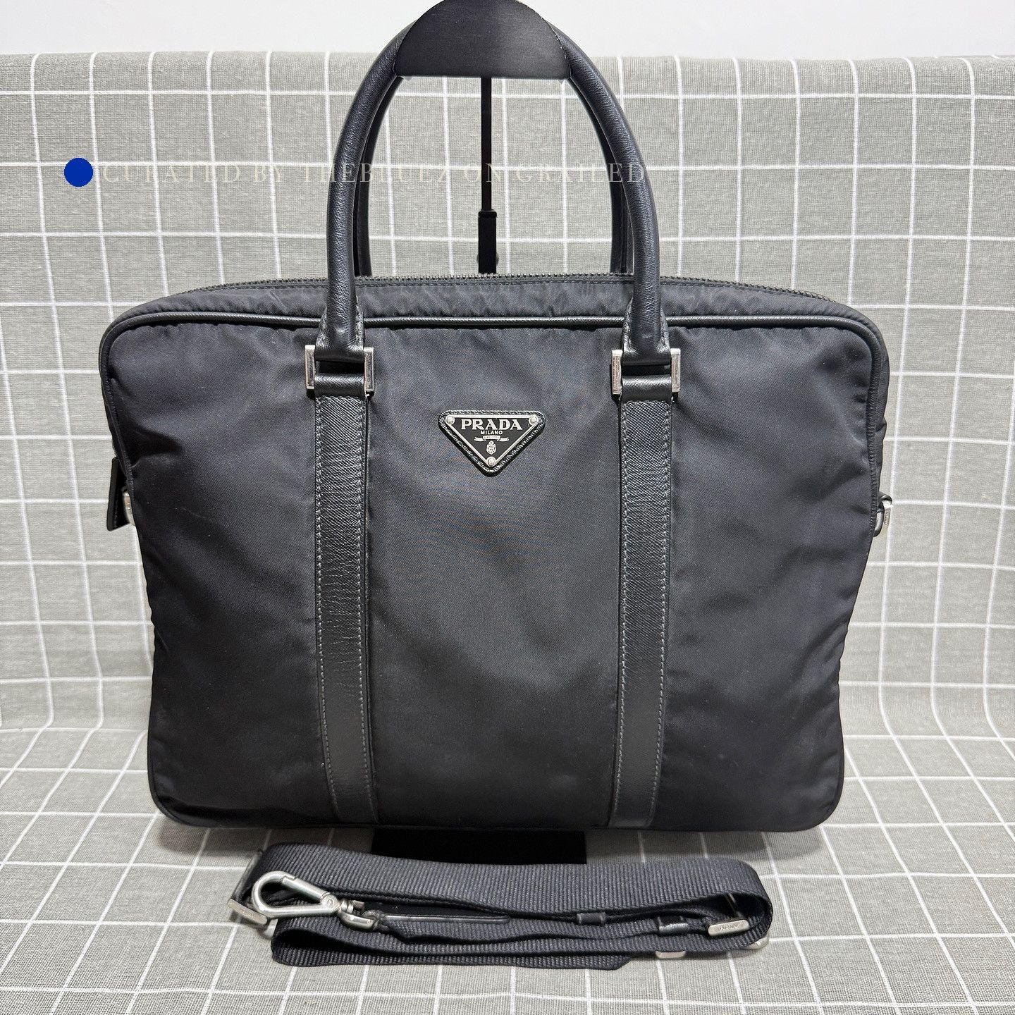 Prada Black Nylon Briefcase with Leather Accents Size ONE SIZE - 2 Thumbnail