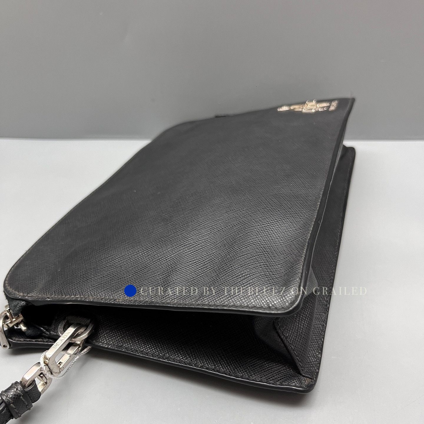 Prada Black Zip-Top Pouch with Emblem Size ONE SIZE - 7 Thumbnail