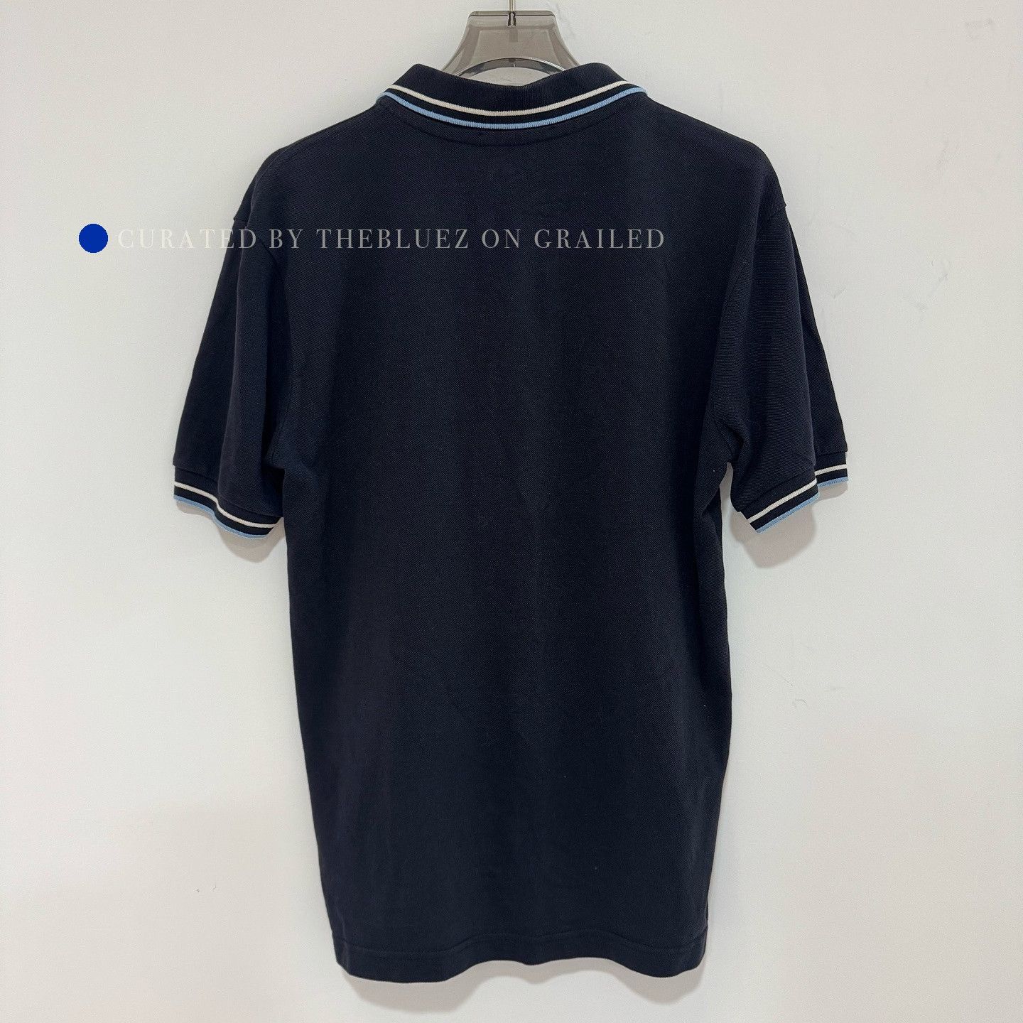 Prada Blue Short Sleeve Polo Shirt with Contrast Trim Size US S / EU 44-46 / 1 - 2 Thumbnail