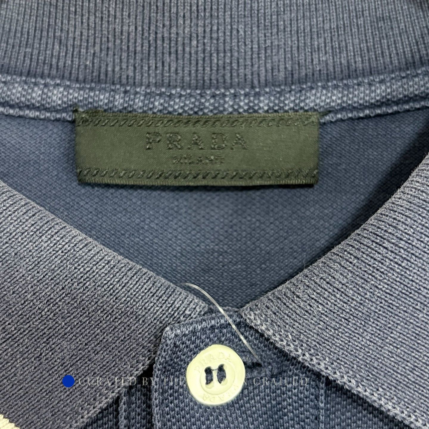 Prada Blue Short-Sleeve Polo Shirt with Contrast Trim Size US M / EU 48-50 / 2 - 3 Thumbnail
