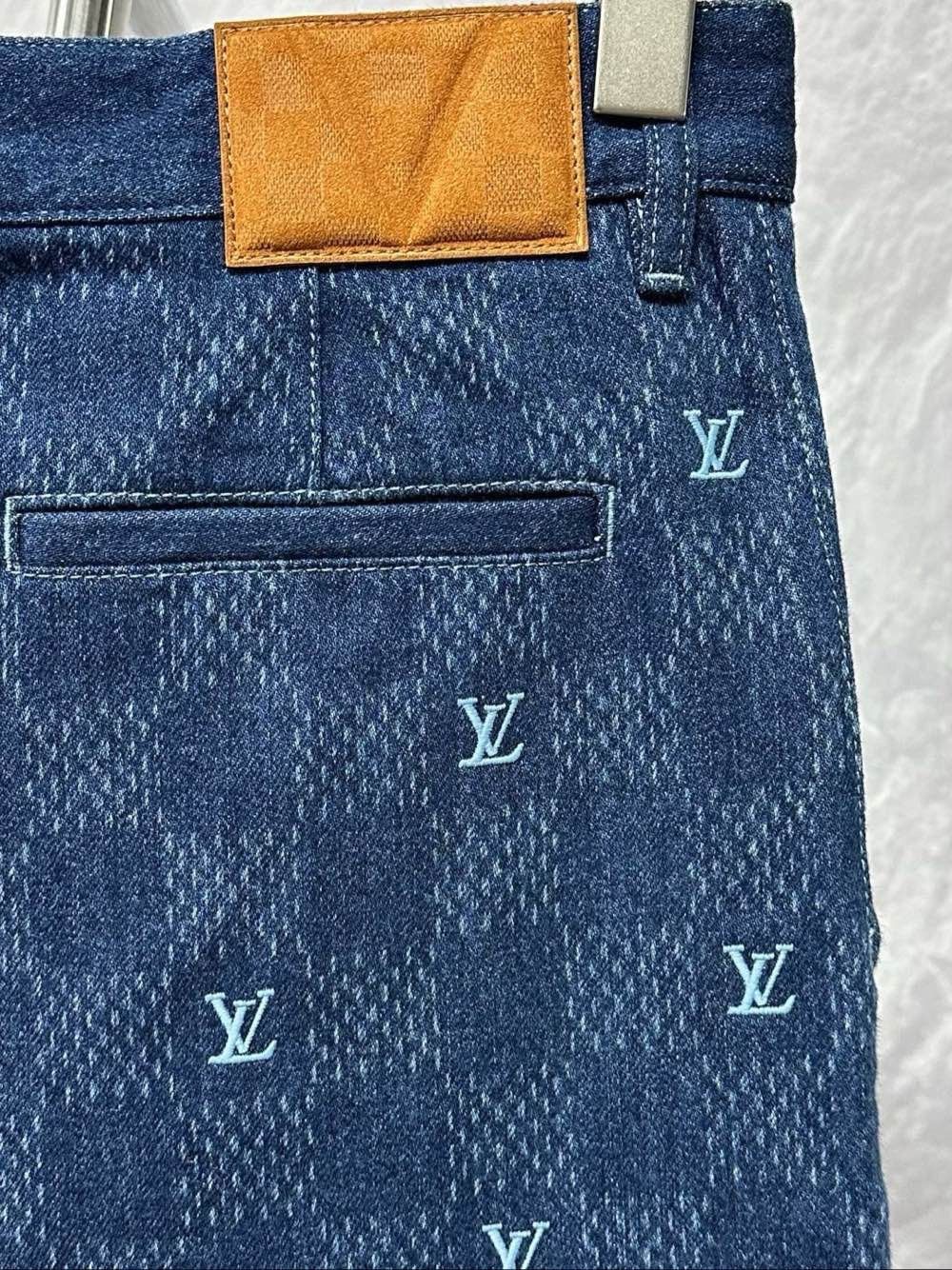 Louis Vuitton Blue Checkered Denim Mini Skirt Size US 32 / EU 48 - 8 Thumbnail