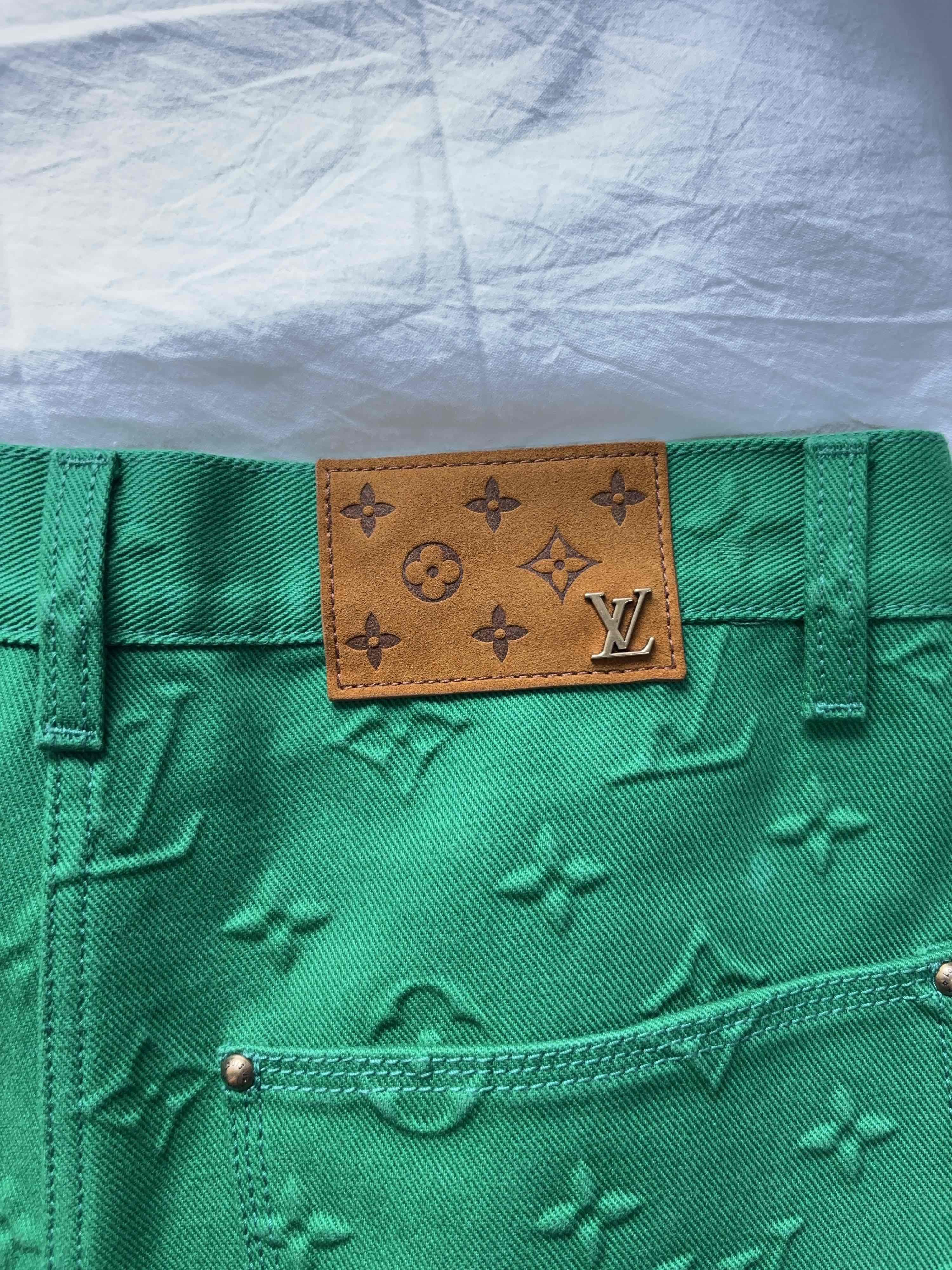 Louis Vuitton Green Cargo Pants with Embroidered Pattern Size 28 Size US 28 / EU 44 - 6 Thumbnail