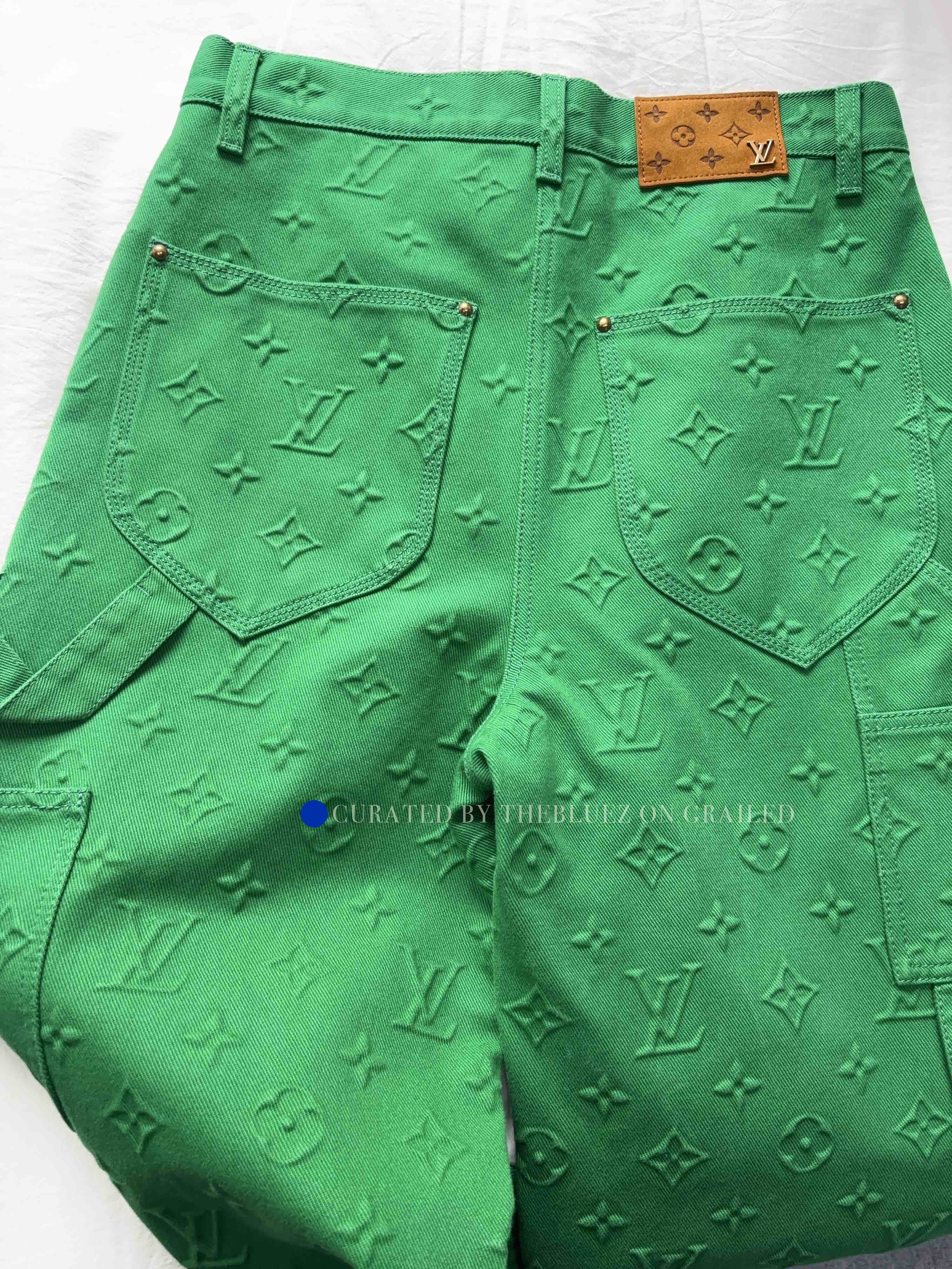 Louis Vuitton Green Cargo Pants with Embroidered Pattern Size 28 Size US 28 / EU 44 - 7 Thumbnail